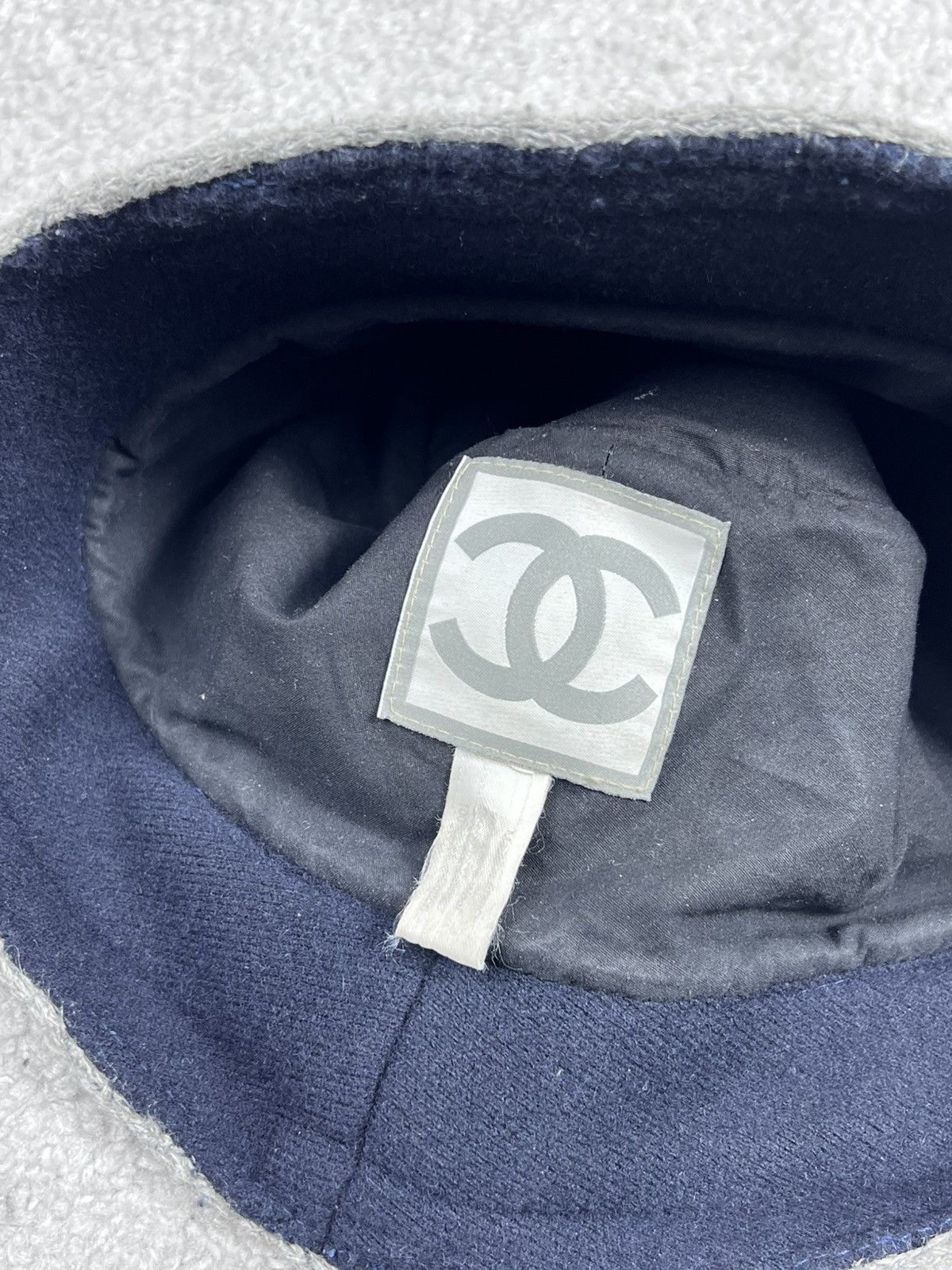 Chanel Chanel Blue Wool/Cotton CC Logo Bucket Hat Size ONE SIZE - 8 Thumbnail