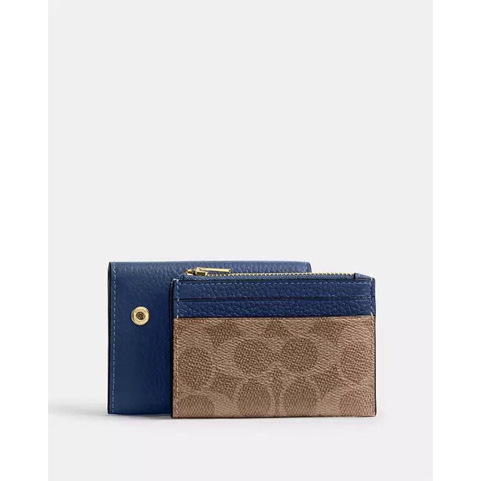 Coach NWT Coach Card Holder Wallet CZ034 Tan/Deep Blue Size ONE SIZE - 7 Thumbnail