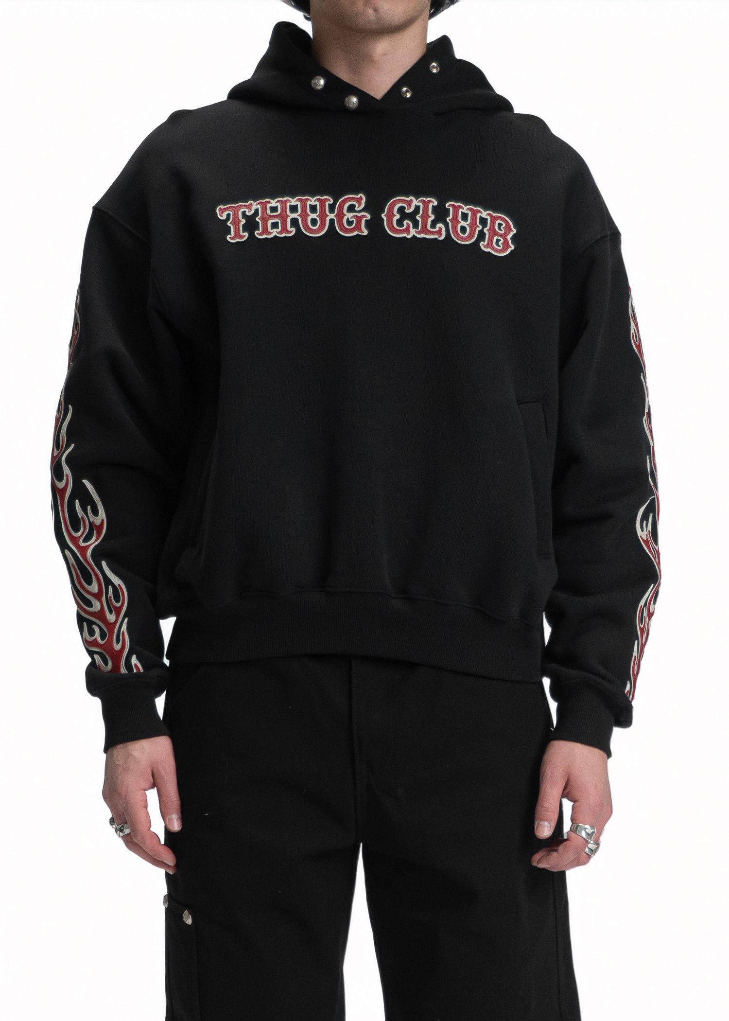 Thug Club Thug Club Leather Flame Hoodie Size US M / EU 48-50 / 2 - 1 Thumbnail