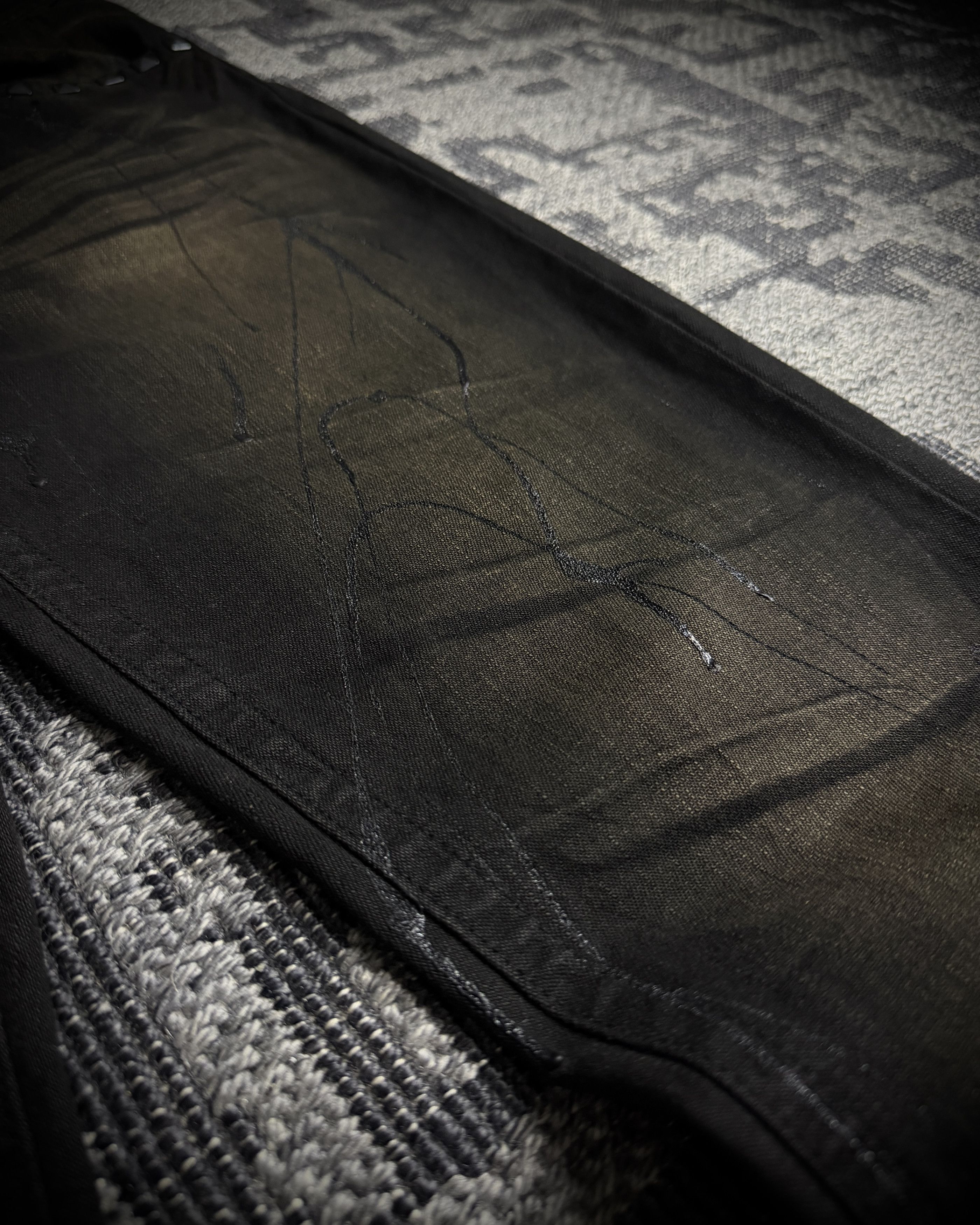 Japanese Brand Xfrm Rust Fade Paint Embroidered Bootcut Denim Size US 33 - 3 Thumbnail