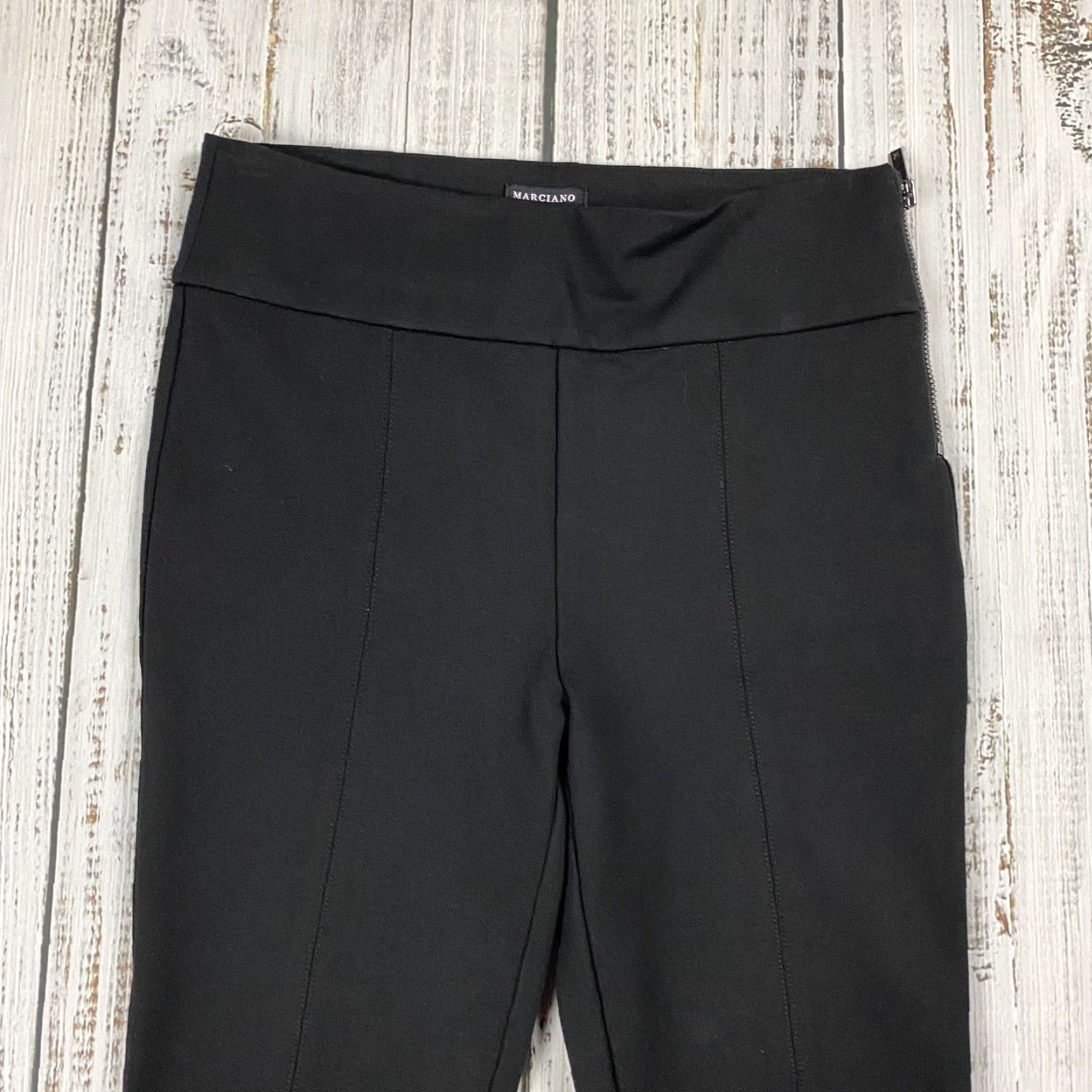 Vintage WOMENS GUESS BY MARCIANO HIGH WAISTED SUITING PANTS BLACK STRETCH 4 DRESS WORK SIDE ZIP PANTS Size 27" / US 4 / IT 40 - 2 Thumbnail