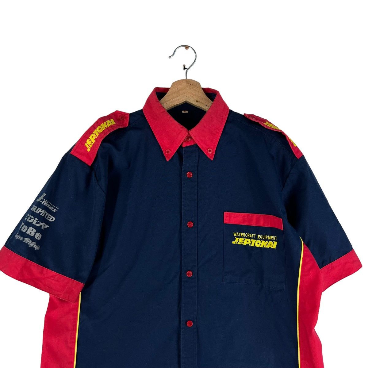 Japanese Brand 🔥VINTAGE SHIRT RACING JACKET JSP RACING BIG LOGO Size US M / EU 48-50 / 2 - 5 Thumbnail