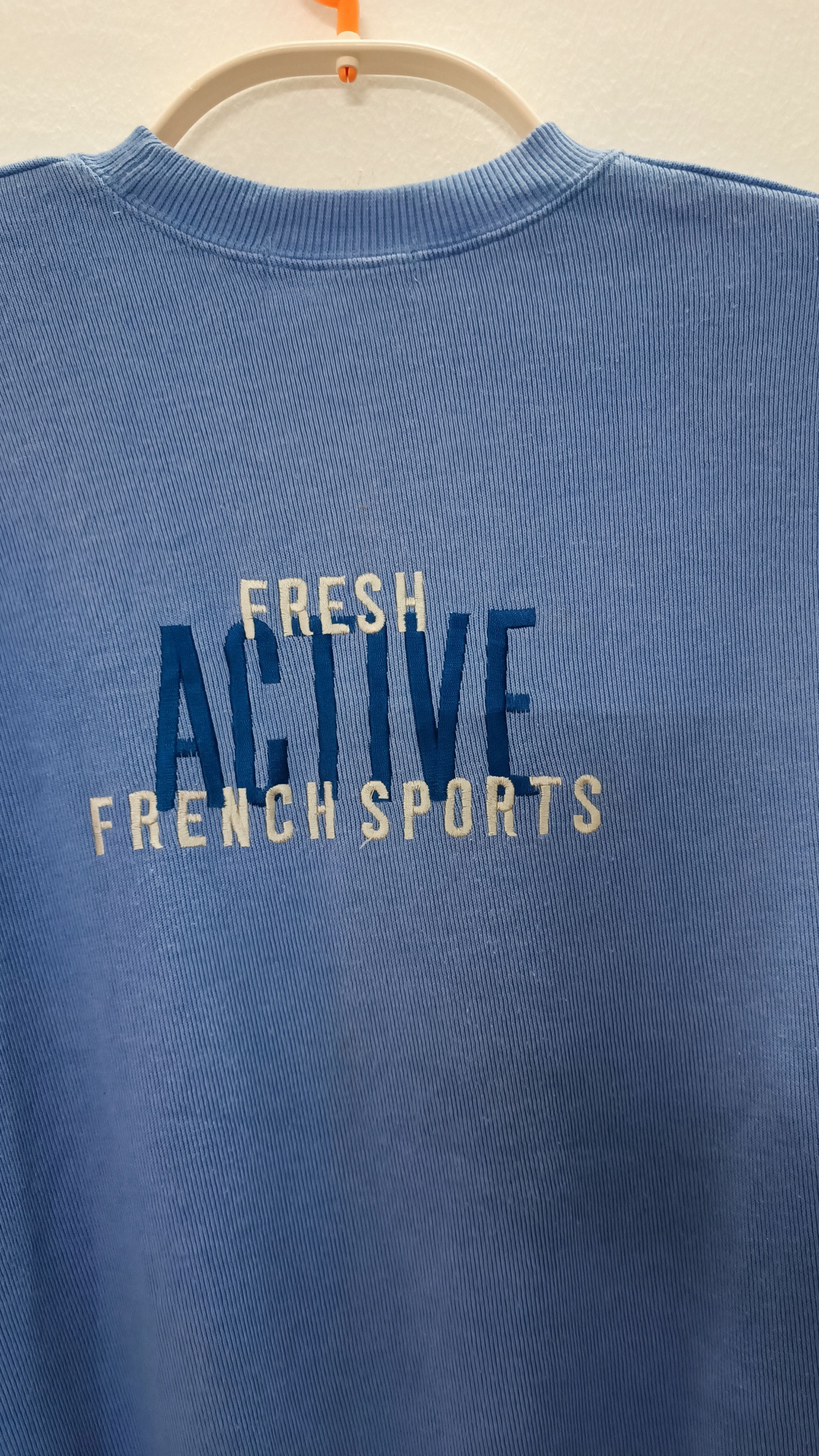 Designer × French Connection × Vintage Marca Fresa Blue Vintage Look Sweatshirts Size US L / EU 52-54 / 3 - 7 Thumbnail