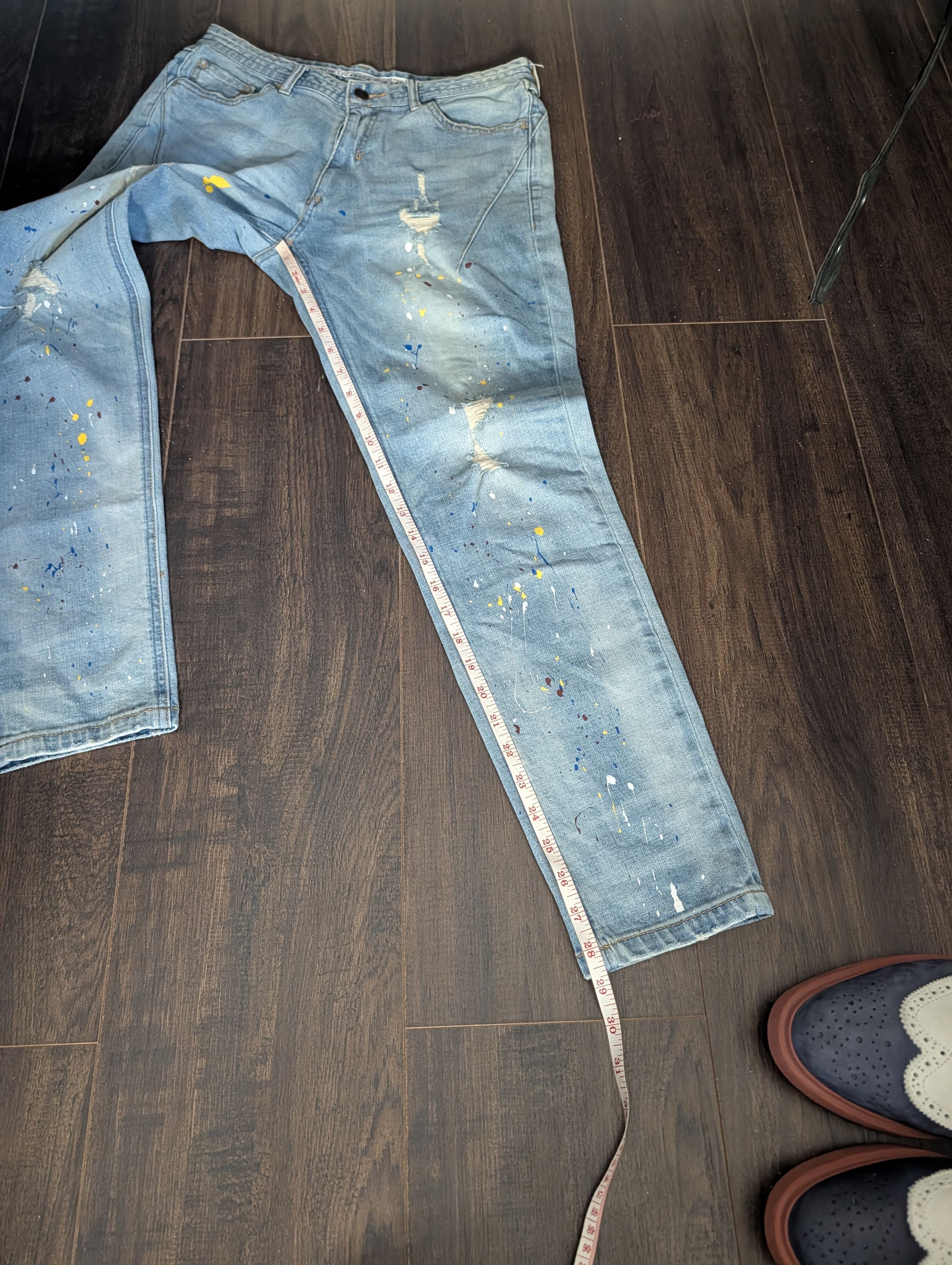 Number (N)ine Slim distressed paint spatter denim jeans 30" Size US 30 / EU 46 - 14 Thumbnail