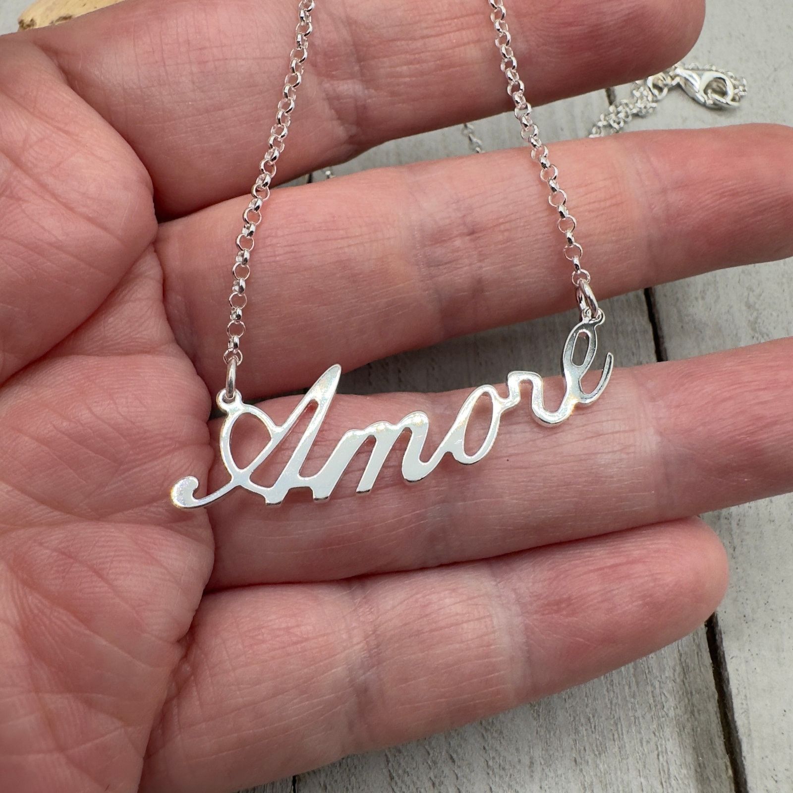 The Unbranded Brand Amore Sterling Silver Necklace Size ONE SIZE - 4 Thumbnail