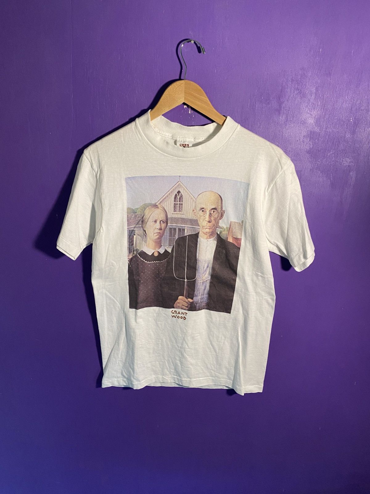 Arts & Science Vintage 90s Grant wood american gothic art tee Size US M / EU 48-50 / 2 - 1 Thumbnail