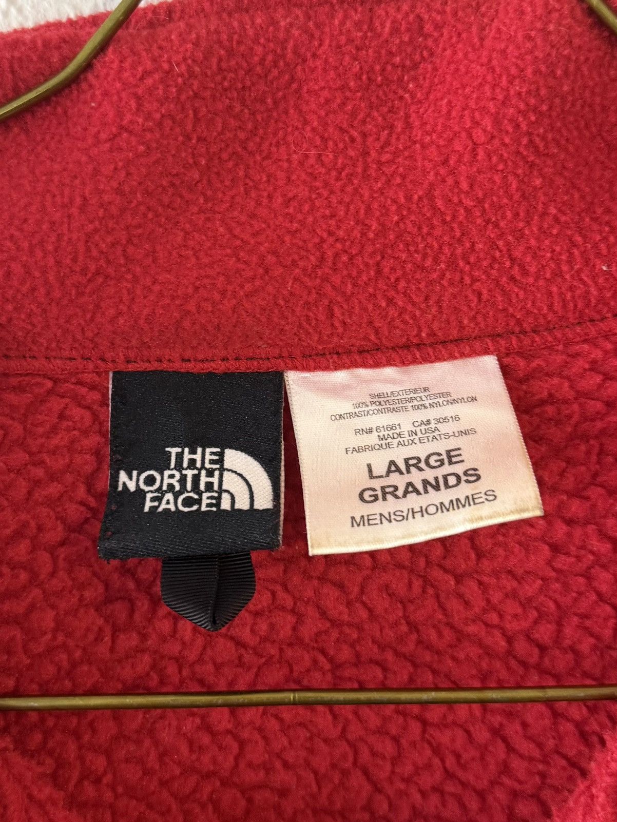 The North Face vintage 90s-y2k TNF made in USA red zip up fleece jacket Size US L / EU 52-54 / 3 - 6 Thumbnail