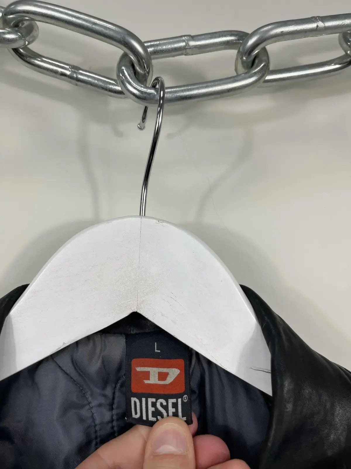 Diesel × Vintage Vintage Diesel 90s Rare Nylon Leather Avant Garde Jacket Size US L / EU 52-54 / 3 - 8 Thumbnail