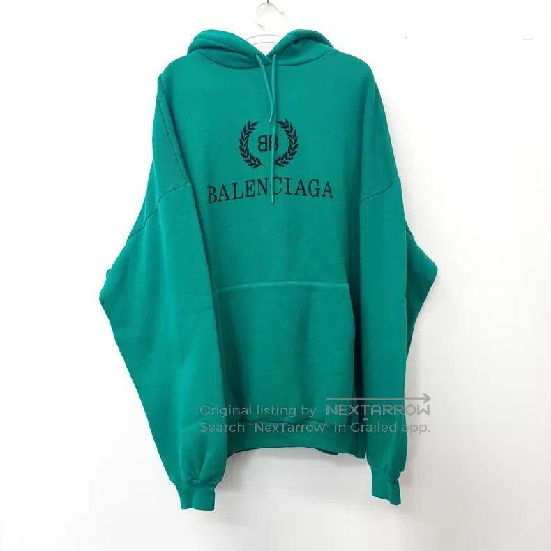 Balenciaga Balenciaga Lake Green Letter Logo Hoodie Size US L / EU 52-54 / 3 - 1 Thumbnail