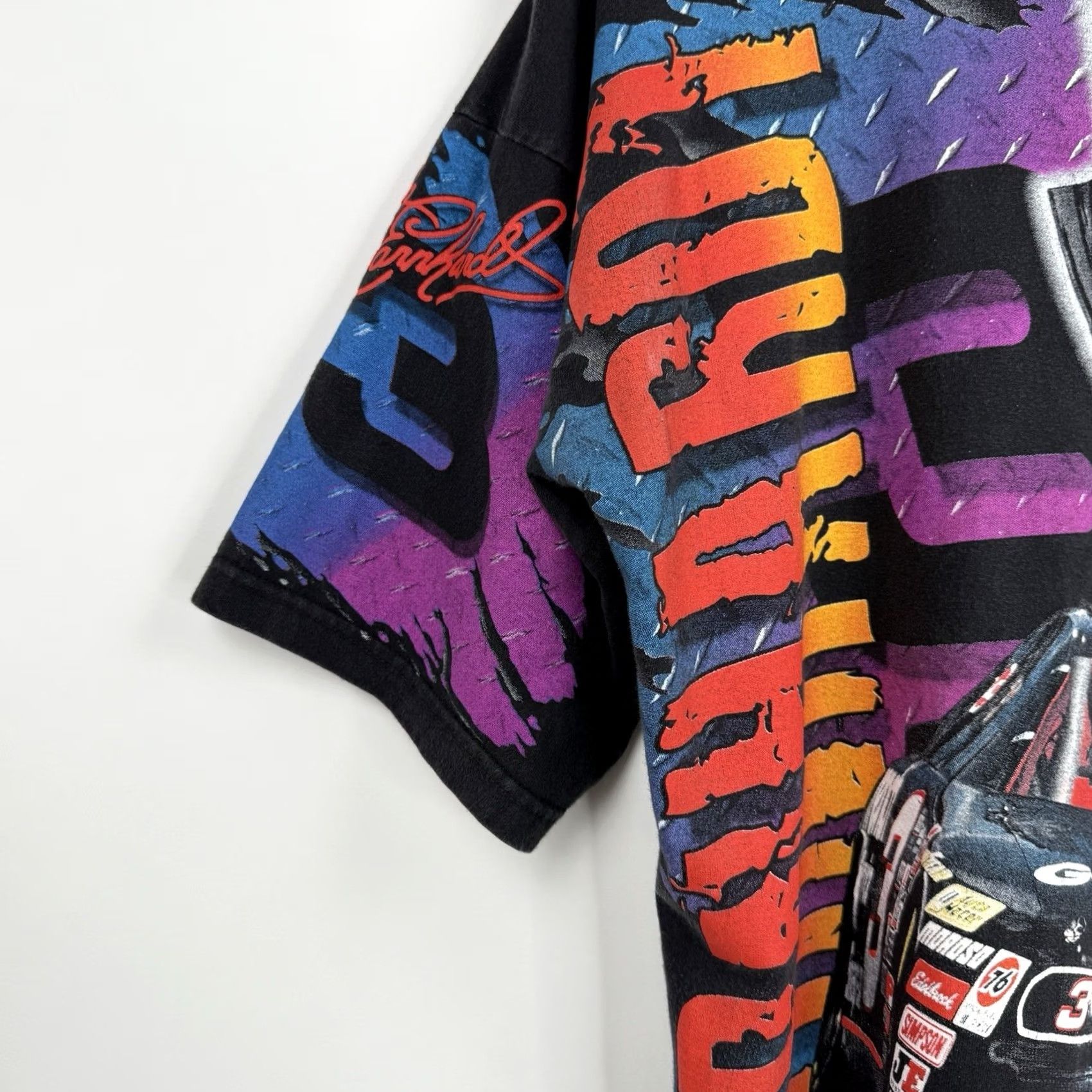 Vintage VINTAGE Dale Earnhardt T-shirt L Men Black Graphic Print 90s Cars Sports Crew Neck Short Sleeve Pattern AOP Printed Size US L / EU 52-54 / 3 - 3 Thumbnail