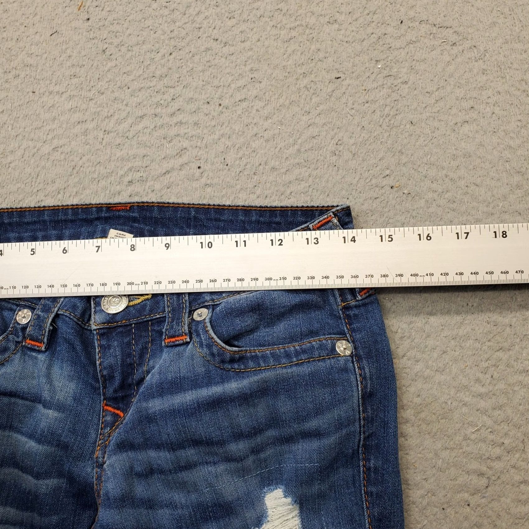 True Religion True Religion Skinny Jeans Women 26 Blue Denim Stretch Boho Whiskered Distressed Size 26" / US 2 / IT 38 - 6 Thumbnail