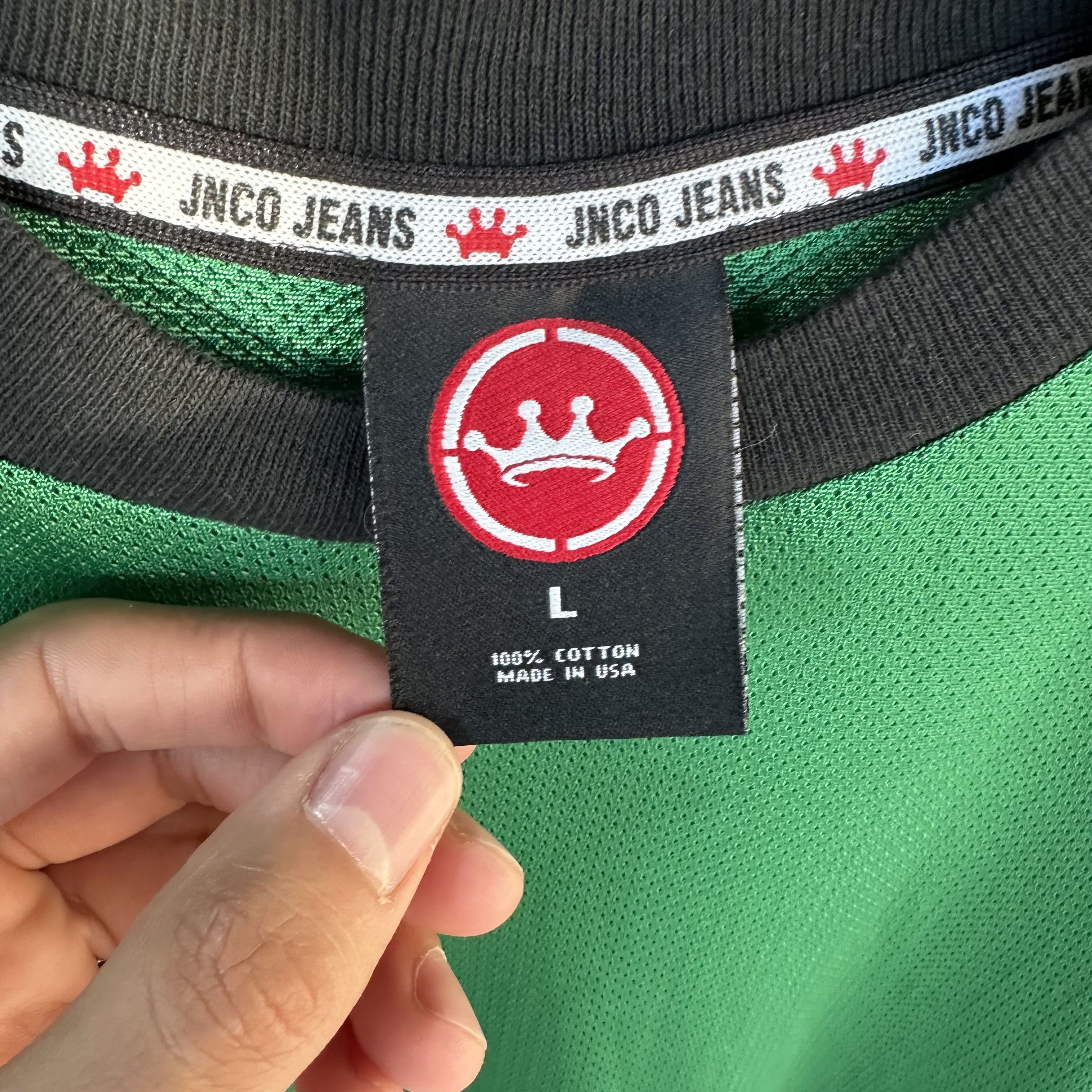 JNCO JNCO Jeans Mesh T Shirt Mens Large Green Y2K Rave Skate Size US L / EU 52-54 / 3 - 8 Thumbnail
