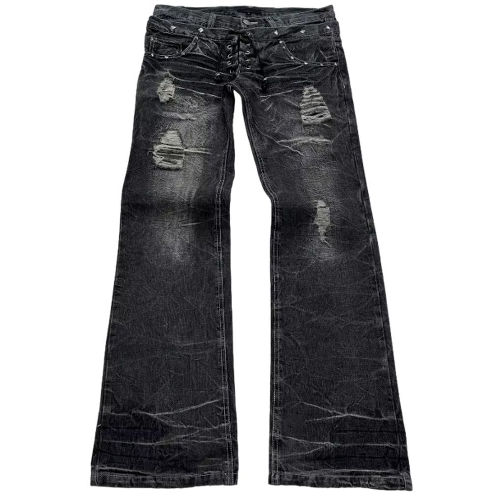 Japanese Brand Double Waist Lace Up Jeans Size US 32 / EU 48 - 1 Thumbnail