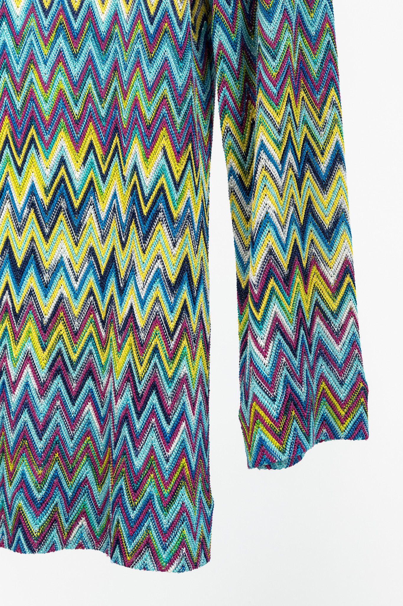 Missoni Missoni 90's Vintage Blue Chevron Knit 3/4 Sleeve Top Size M / US 6-8 / IT 42-44 - 6 Thumbnail