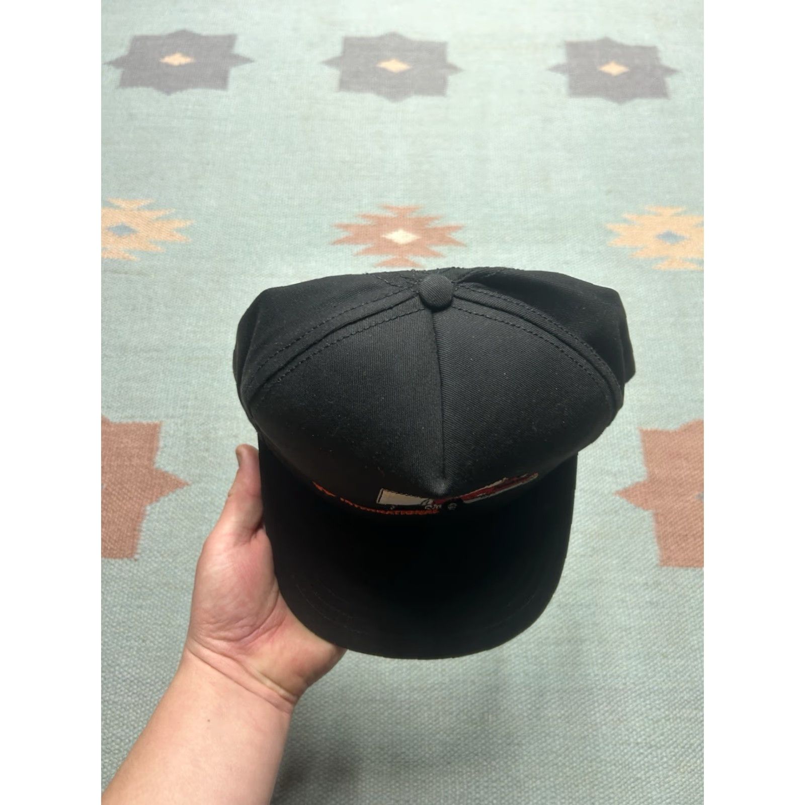 Vintage VINTAGE 80s 90s Snapback Hat Cap International Truck Black Adjustable USA Made Men Adjustable Black USA Snapback Mens Hats Size ONE SIZE - 3 Thumbnail