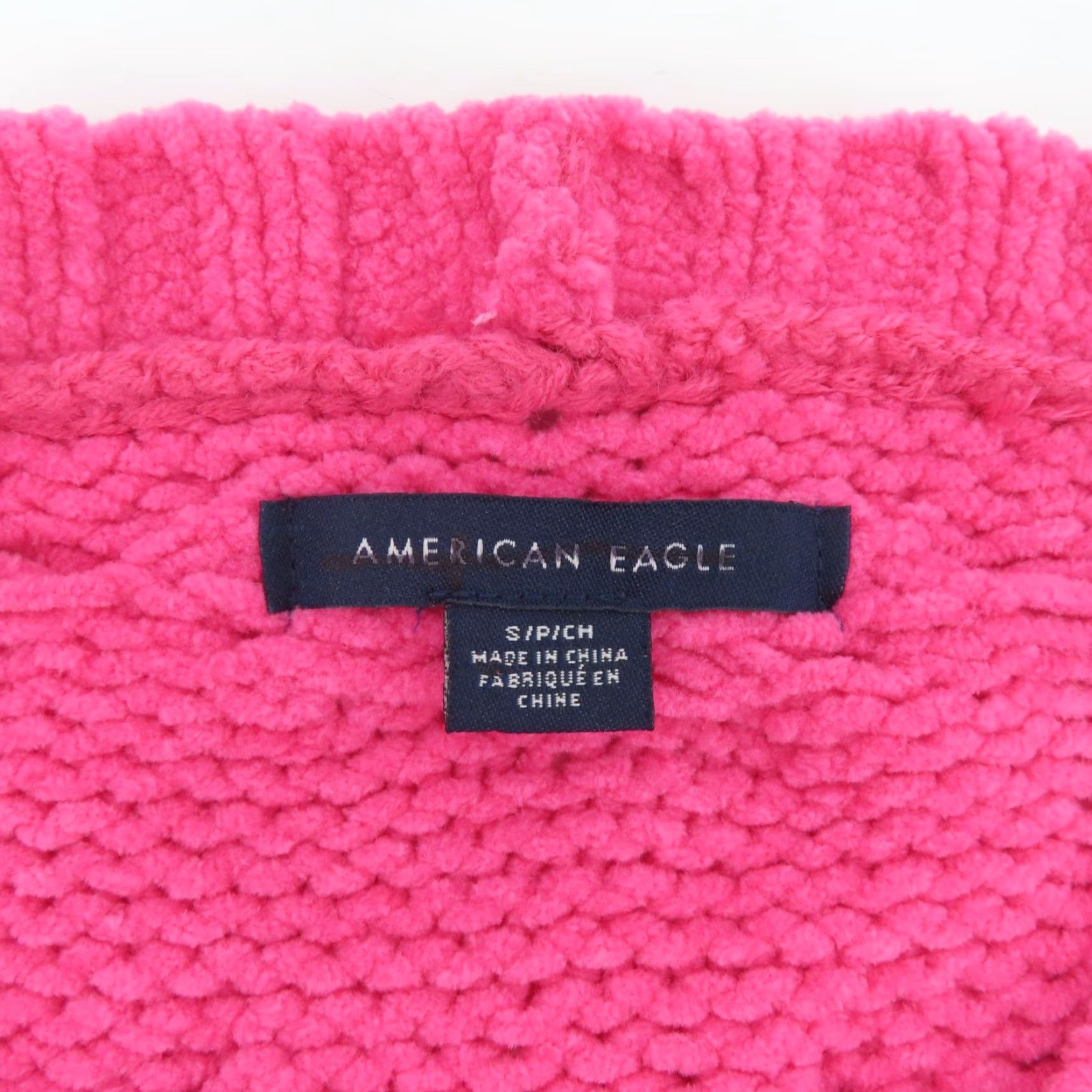 Vintage American Eagle Women Small Pink Cable Knit Chenille Pullover Sweater Crew Neck Size S / US 4 / IT 40 - 7 Thumbnail