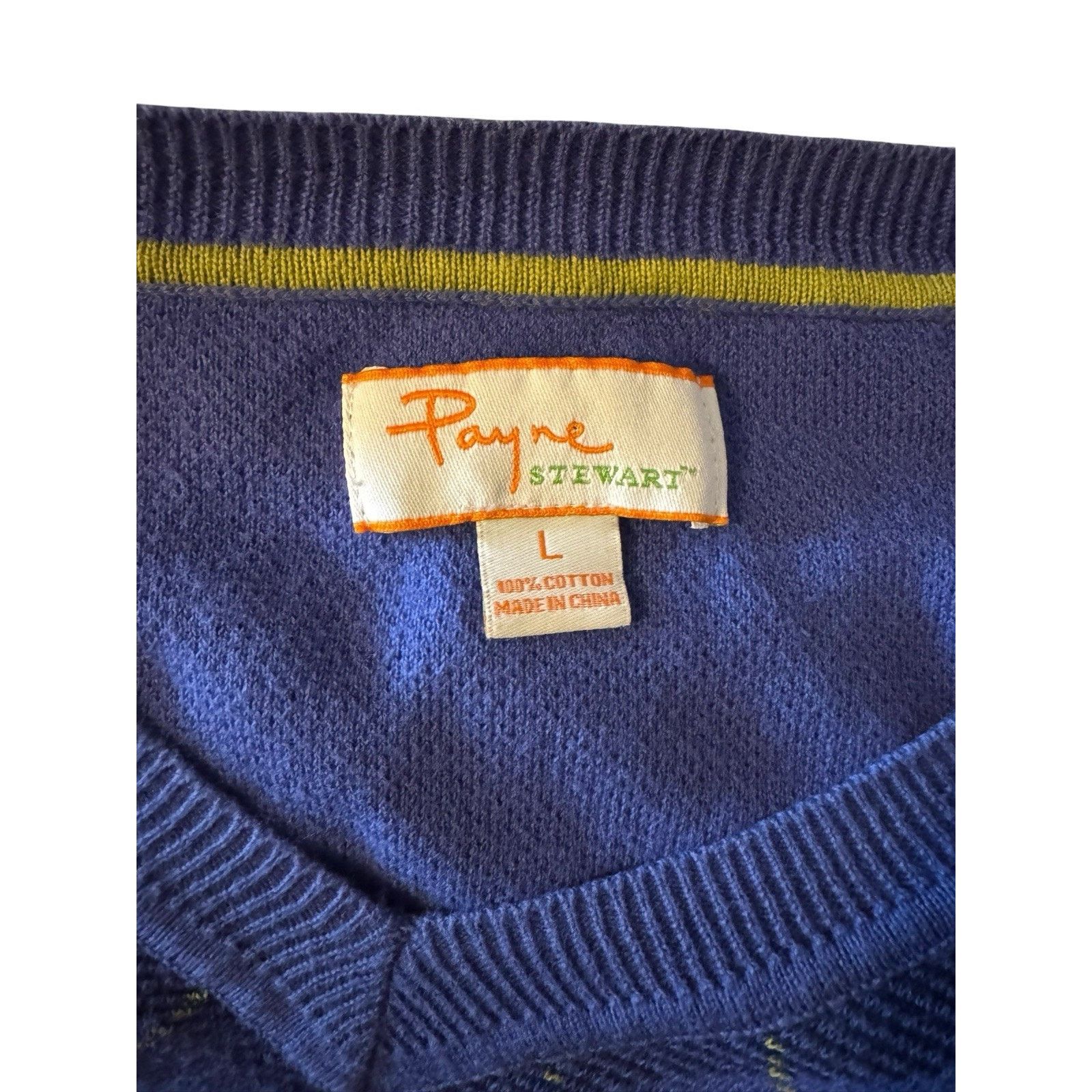 Other Payne Stewart Golf Sweater Purple Argyle V-Neck Cotton Size US L / EU 52-54 / 3 - 6 Thumbnail