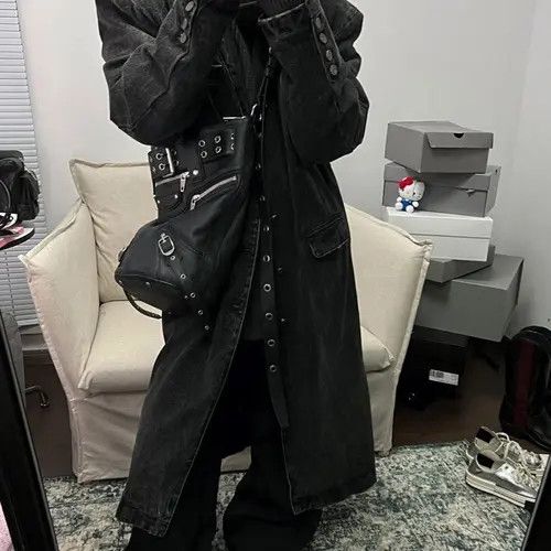 Other Punk Rivet Bucket Bag – Moto Street, Large Capacity Size ONE SIZE - 5 Thumbnail