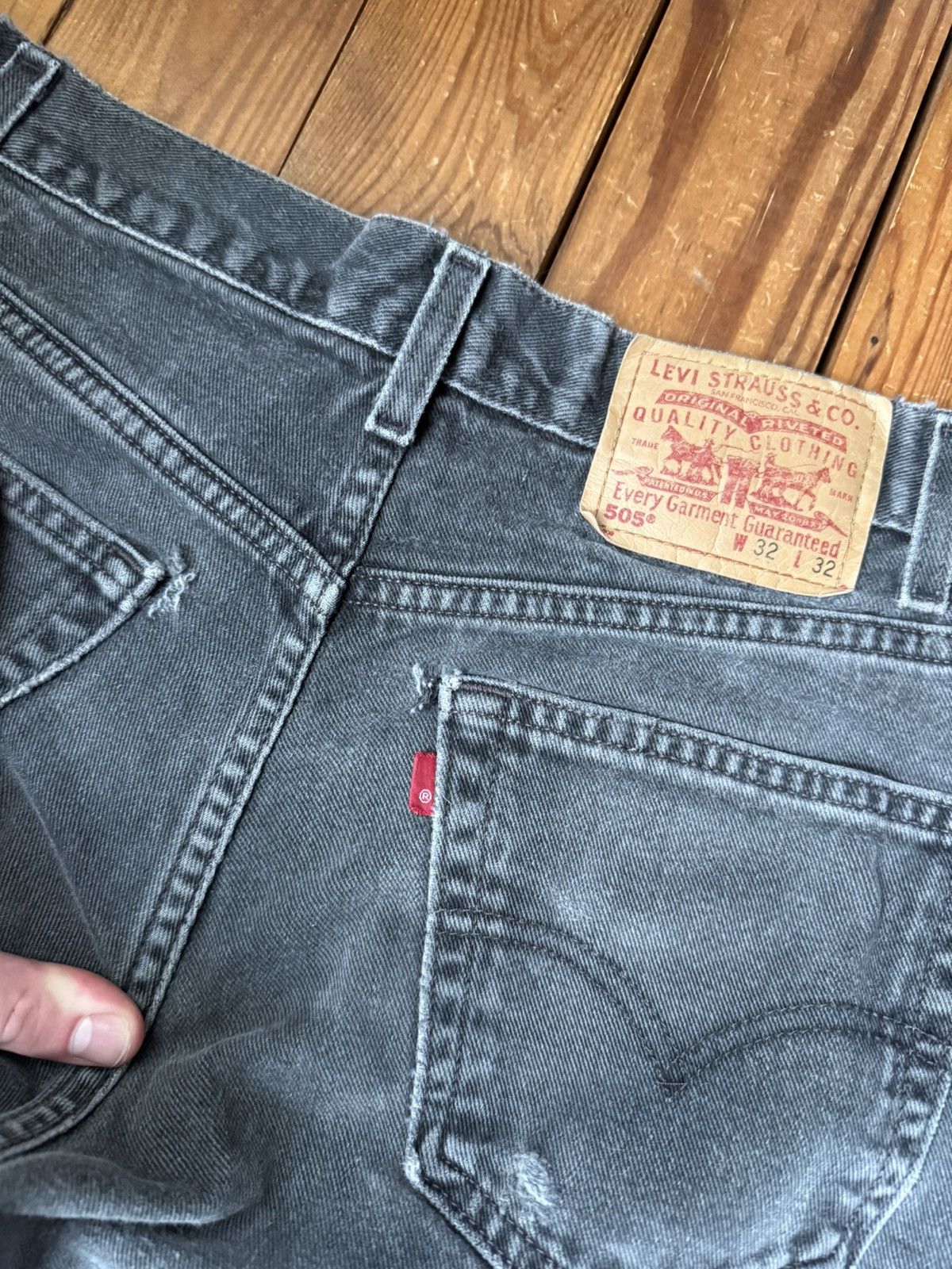 Levi's Vintage 90s Levis 505 Usa Black Denim Jeans Size US 30 / EU 46 - 2 Thumbnail