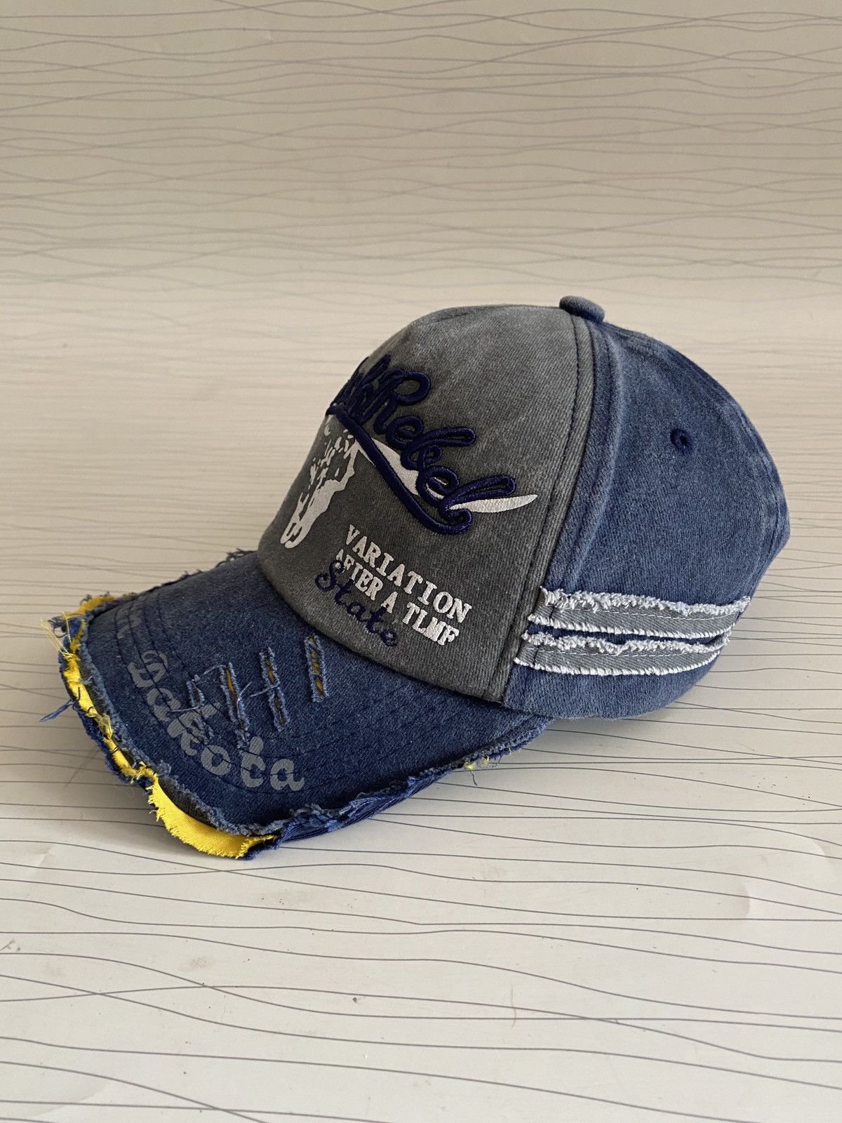 Other Black Rebel South State Indian Dakota Distressed TruckerHat Size ONE SIZE - 6 Thumbnail