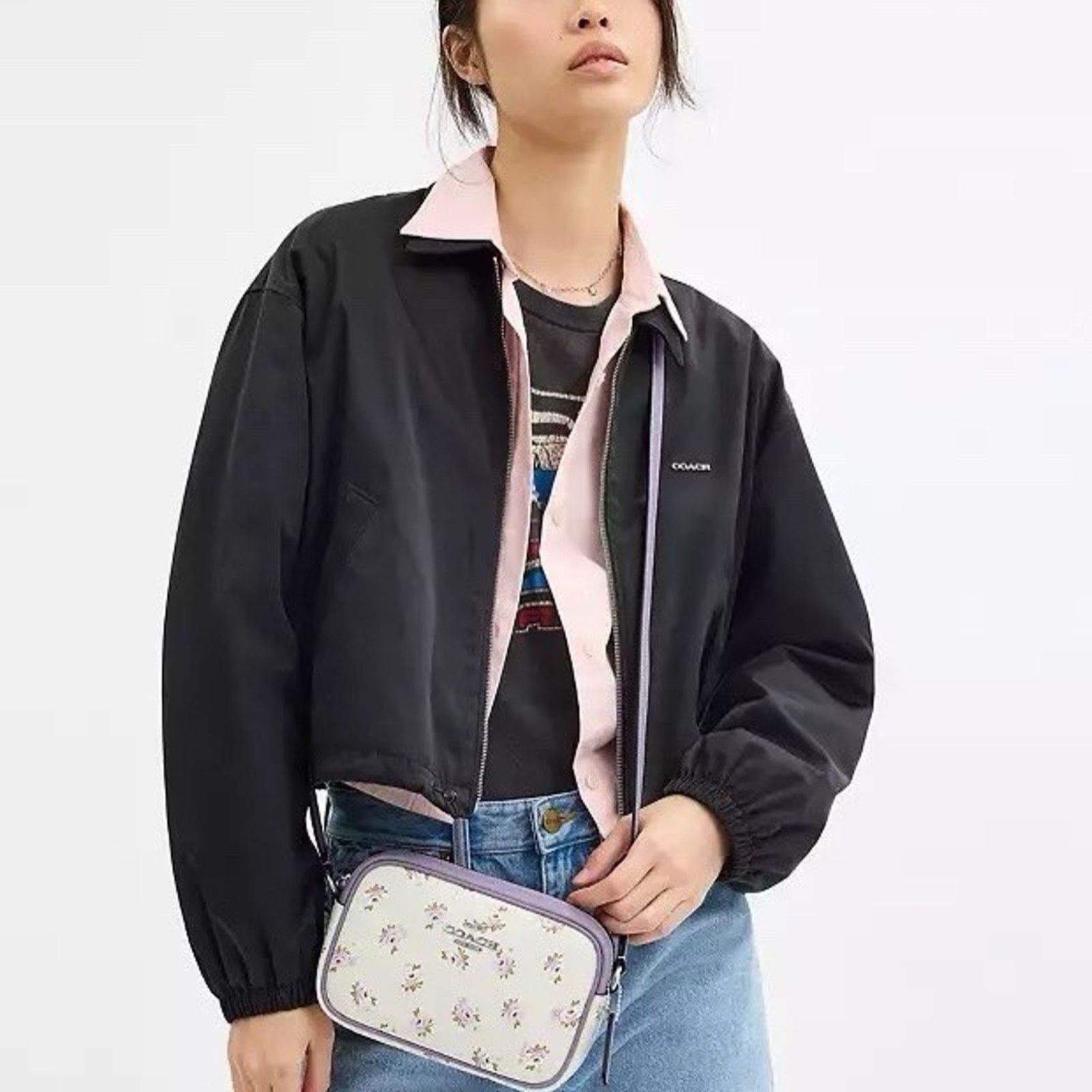 Coach NWT COACH CBA70 Mini Jamie Camera Bag Floral Chalk/Multi Size ONE SIZE - 6 Thumbnail