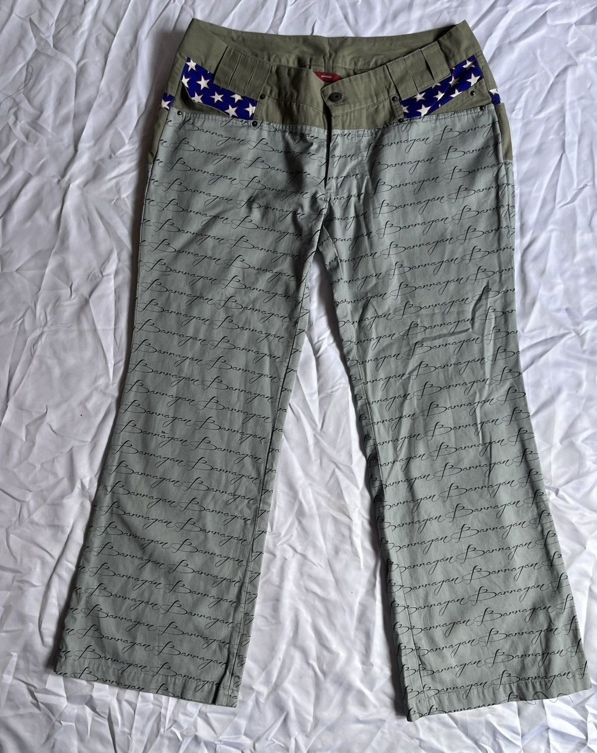 Barragan Khaki Script Trousers Size 36" / US 14 / IT 50 - 1 Thumbnail