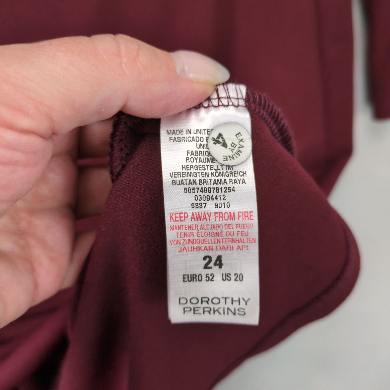 Other UK Dorothy Perkins Liverpool Sz 20 Burgundy Fit & Flare Dress Size 3XL / US 20-22 - 4 Thumbnail