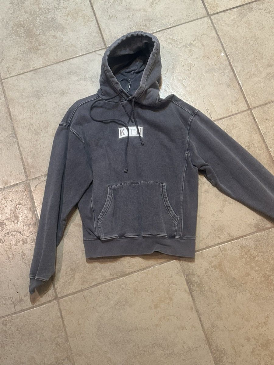 KITH grey acid wash hoodie sz xs