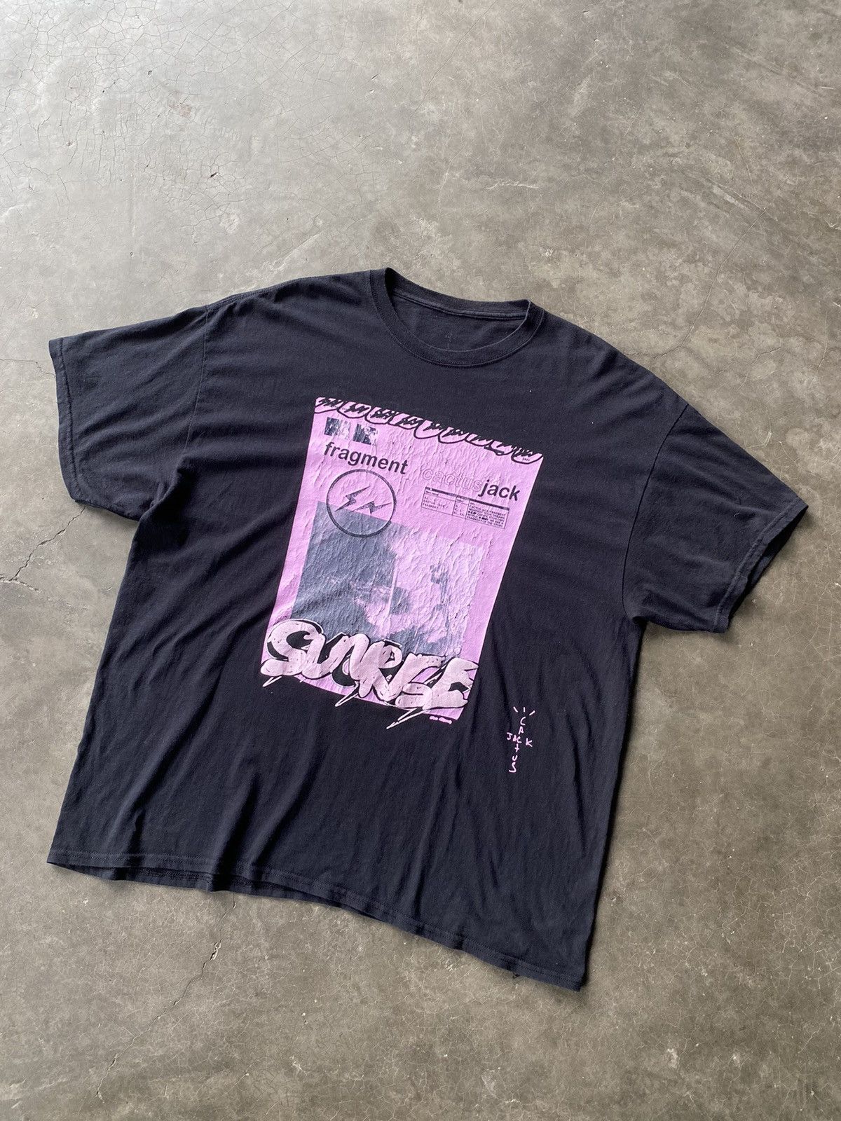 Fragment Design × Nike × Travis Scott Distress Cactus Jack X Fragment T Shirt Size US XL / EU 56 / 4 - 1 Thumbnail