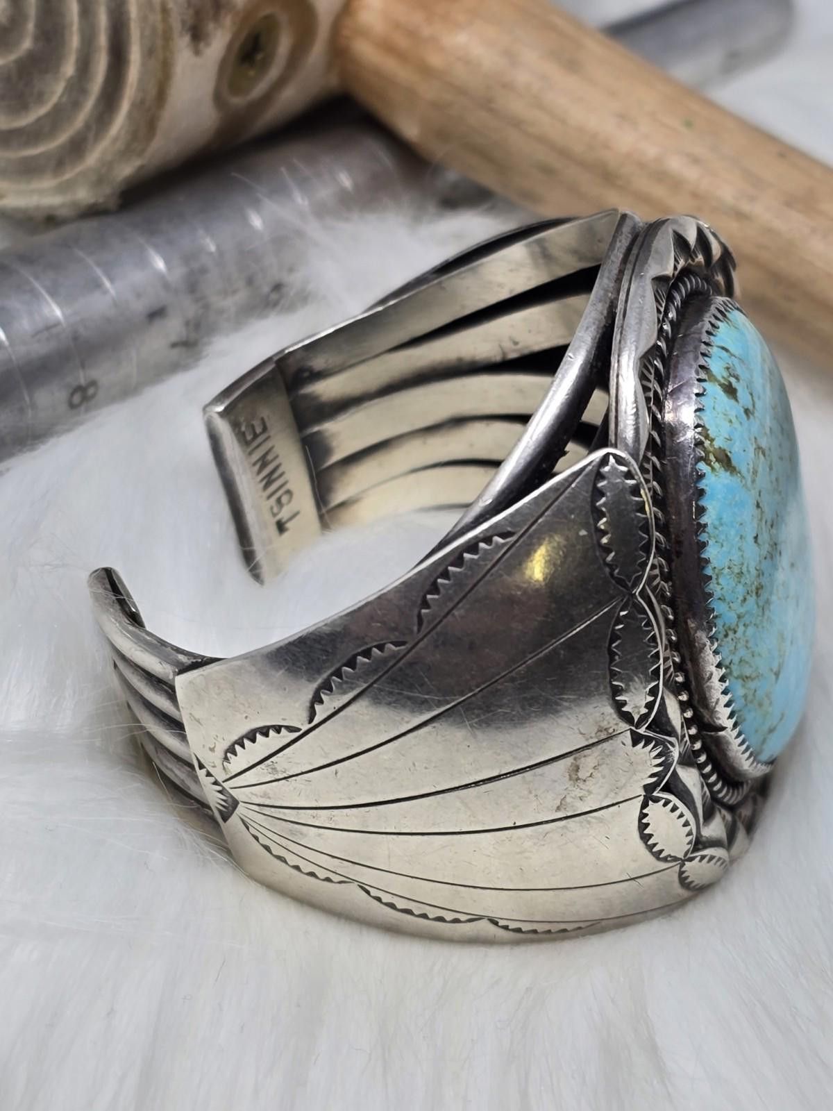 Other Orville Tsinnie Heavy Navajo 925 Silver Turquoise Cuff 100g Size ONE SIZE - 5 Thumbnail