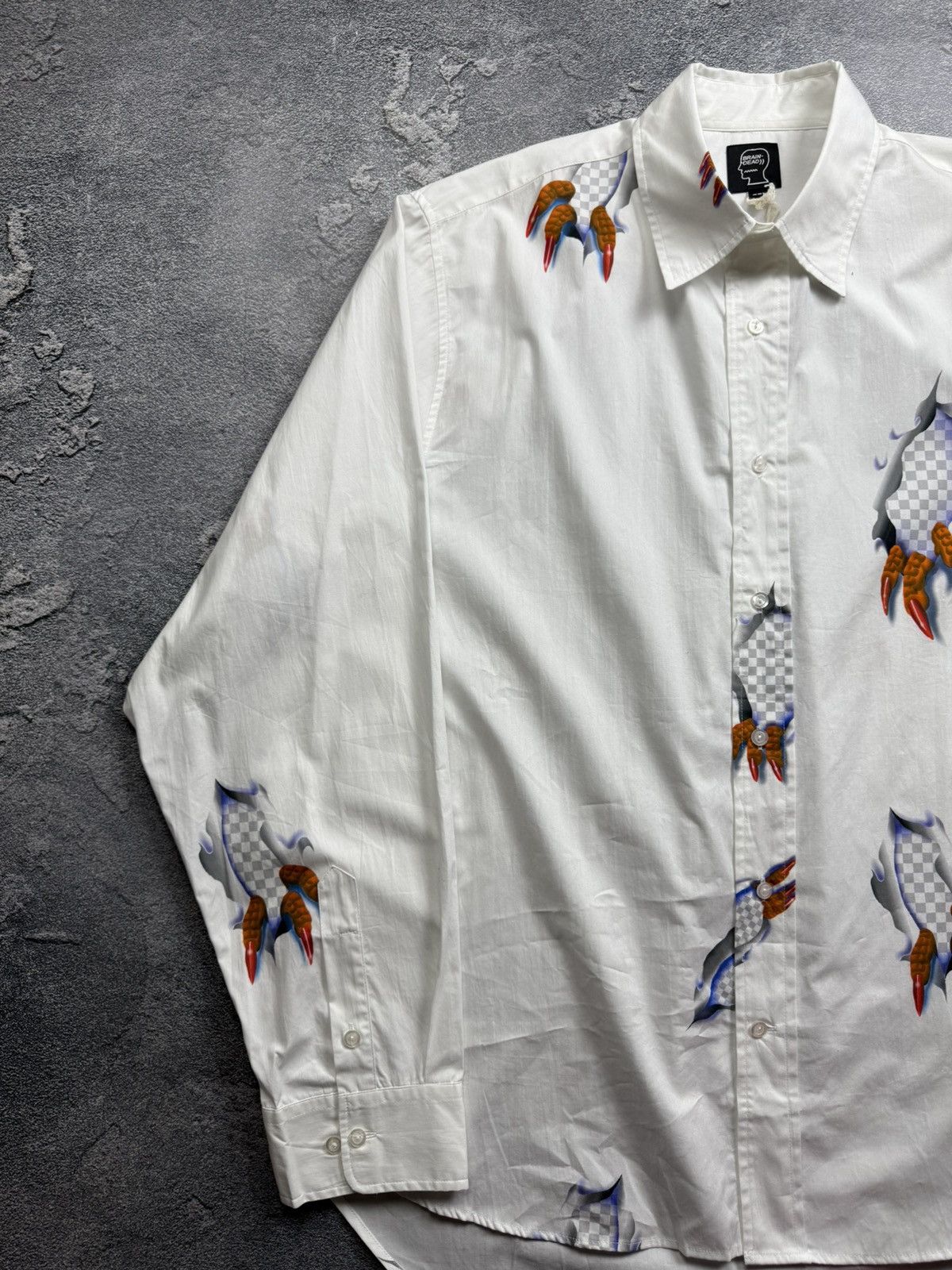 Brain Dead Brain Dead Multi Print Very Rare Claw Button Up shirt Size US XXL / EU 58 / 5 - 2 Thumbnail