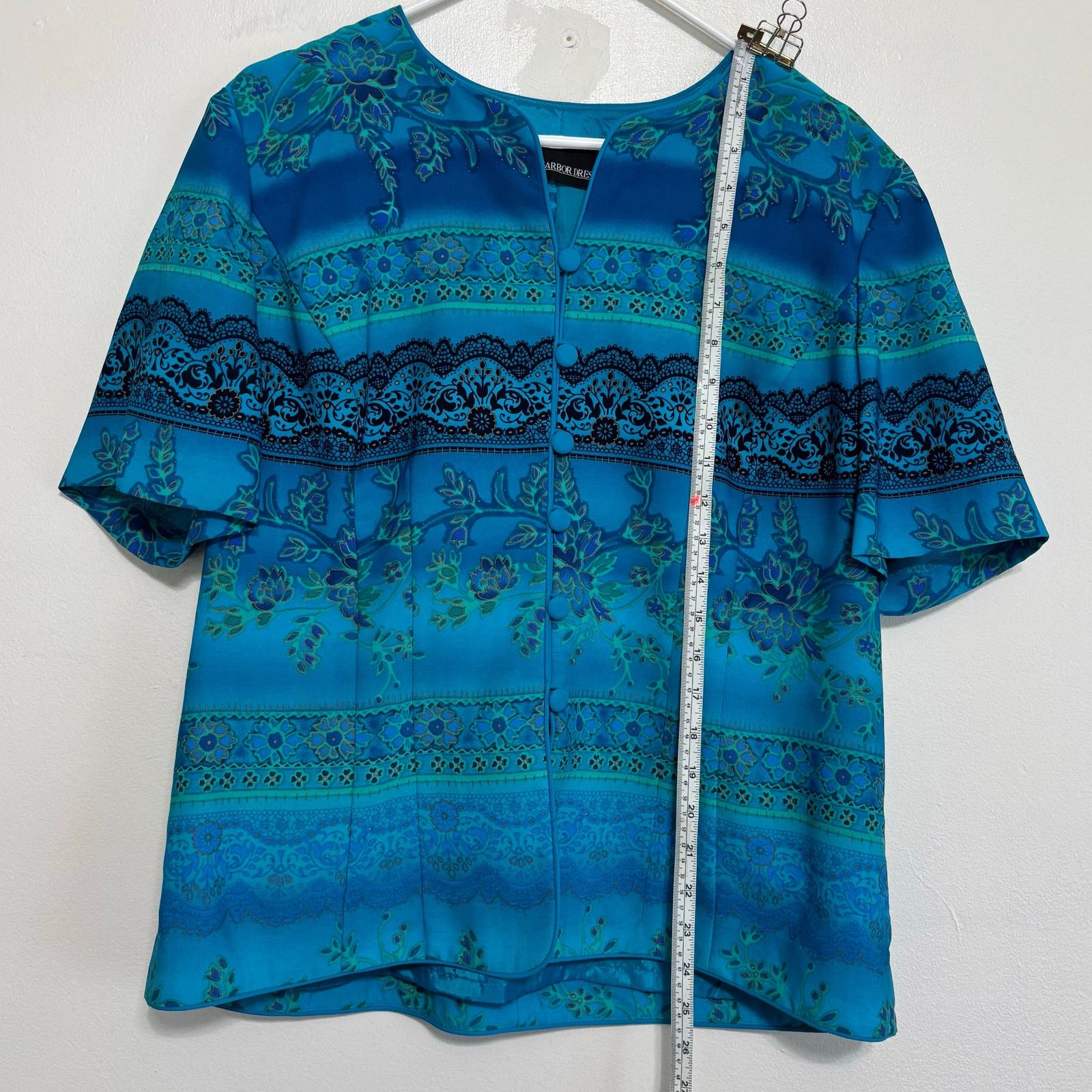 Other Sag Harbor Floral Button Down Blouse Size 14 Lined Size XL / US 12-14 / IT 48-50 - 3 Thumbnail