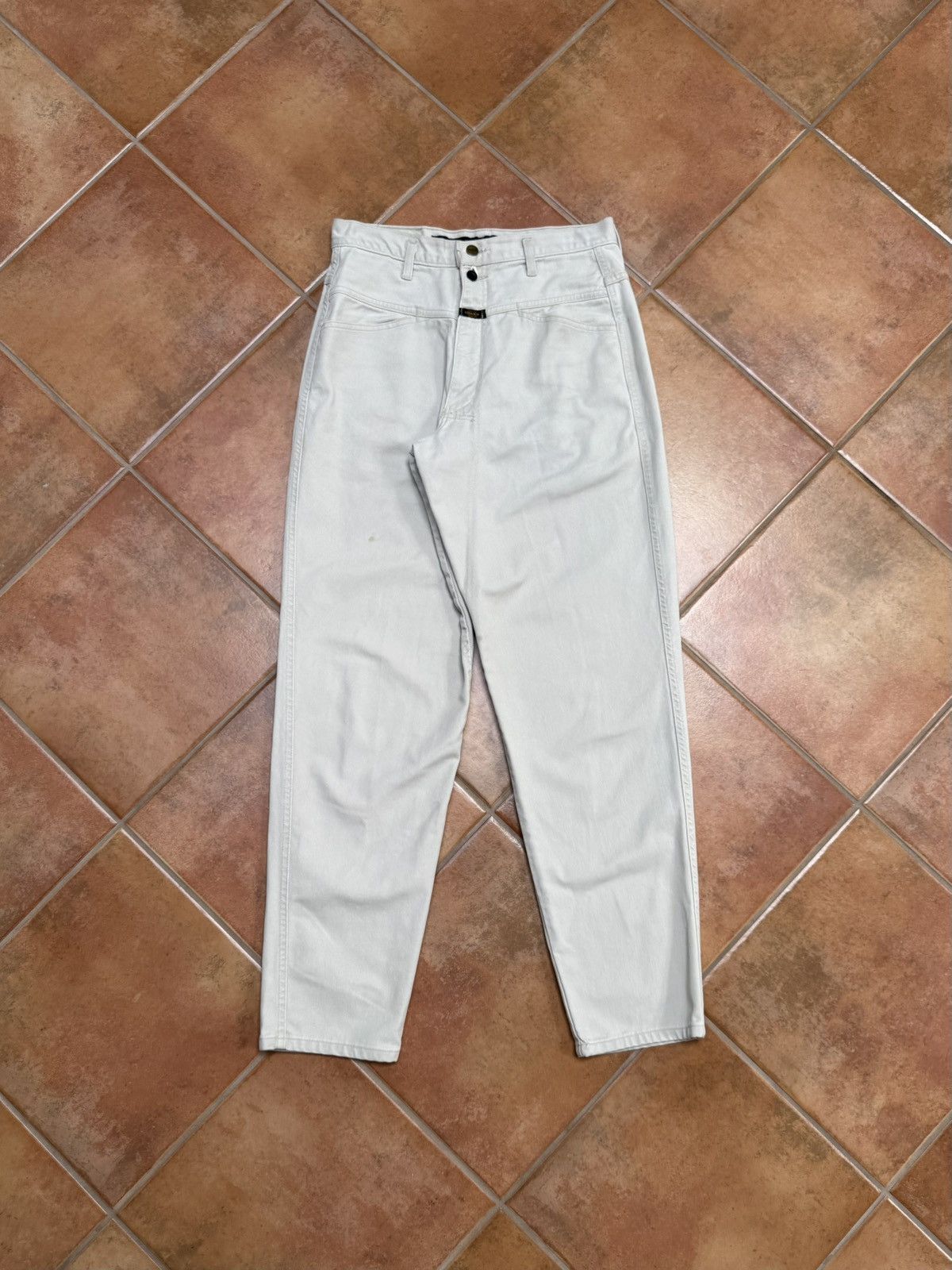 Marithe + Francois Girbaud Vintage Cream Stone Washed Girbaud Denim Pants Size US 30 / EU 46 - 1 Thumbnail
