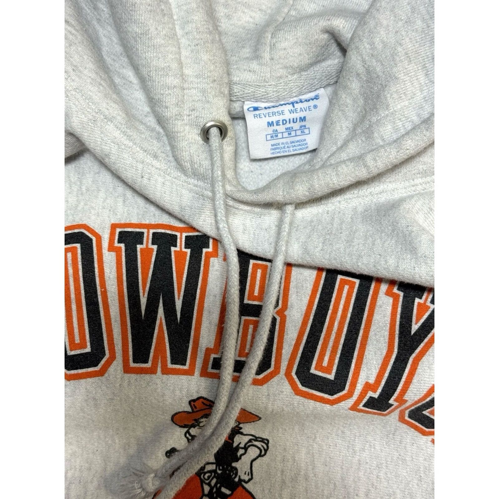 Champion VINTAGE Champion Reverse Weave Hoodie Men M Gray USA 90s OSU Oklahoma State Logo Cowboy Pullover Size US M / EU 48-50 / 2 - 3 Thumbnail