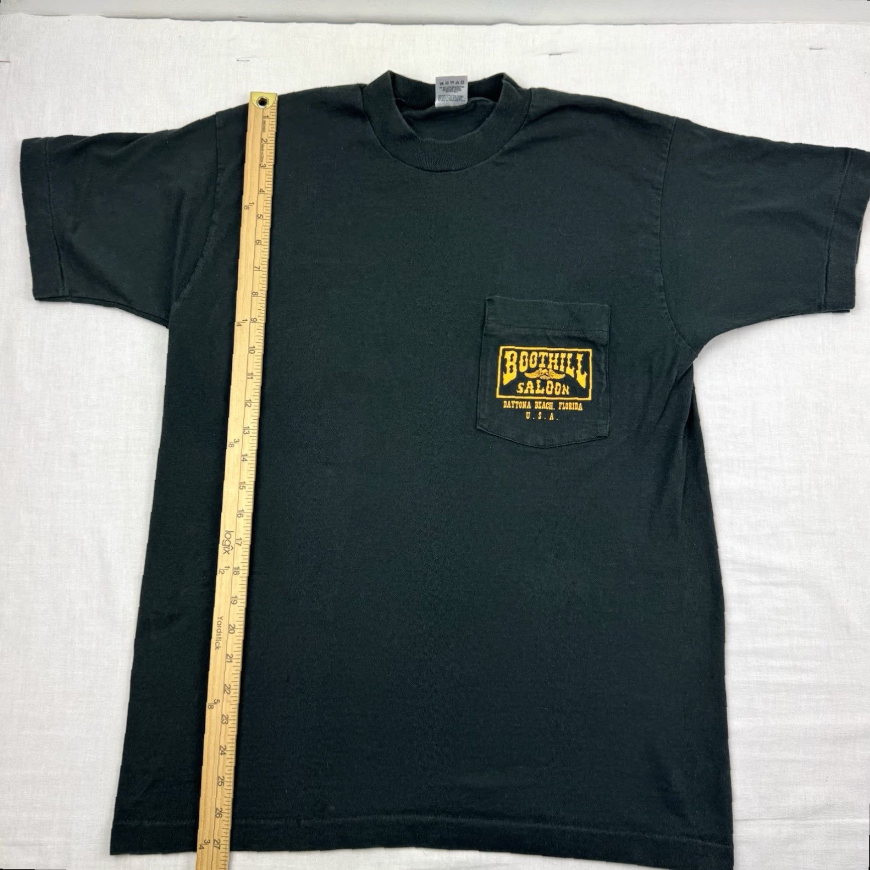 Fruit Of The Loom VINTAGE Boothill Saloon T Shirt Adult Medium 20th Anniversary Biker Bar 1994 USA Shirt Mens Black 90s USA Size US M / EU 48-50 / 2 - 6 Thumbnail