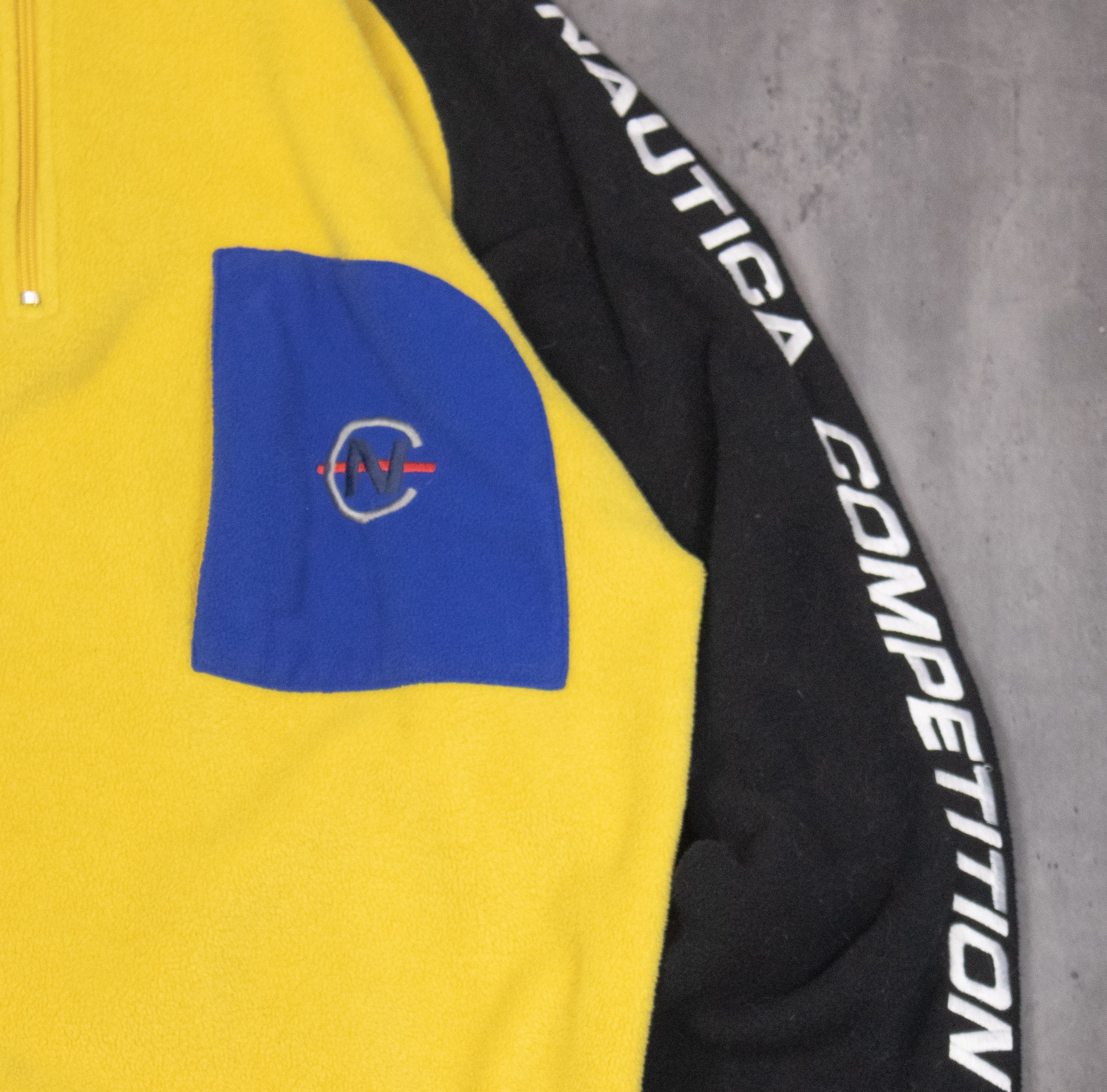 Nautica Vintage 1990's Nautica Competition Yellow Pile Fleece Jacket Size US L / EU 52-54 / 3 - 6 Thumbnail
