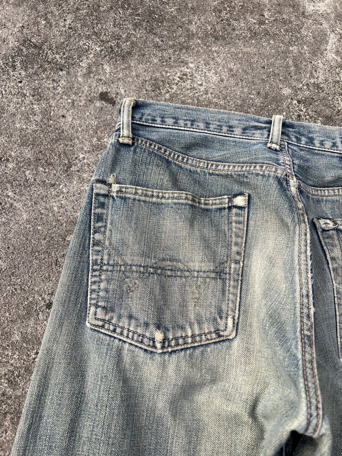 Edwin Vintage Edwin 505x Selvedge Distressed Mud Wash Jean Size US 30 / EU 46 - 19 Thumbnail