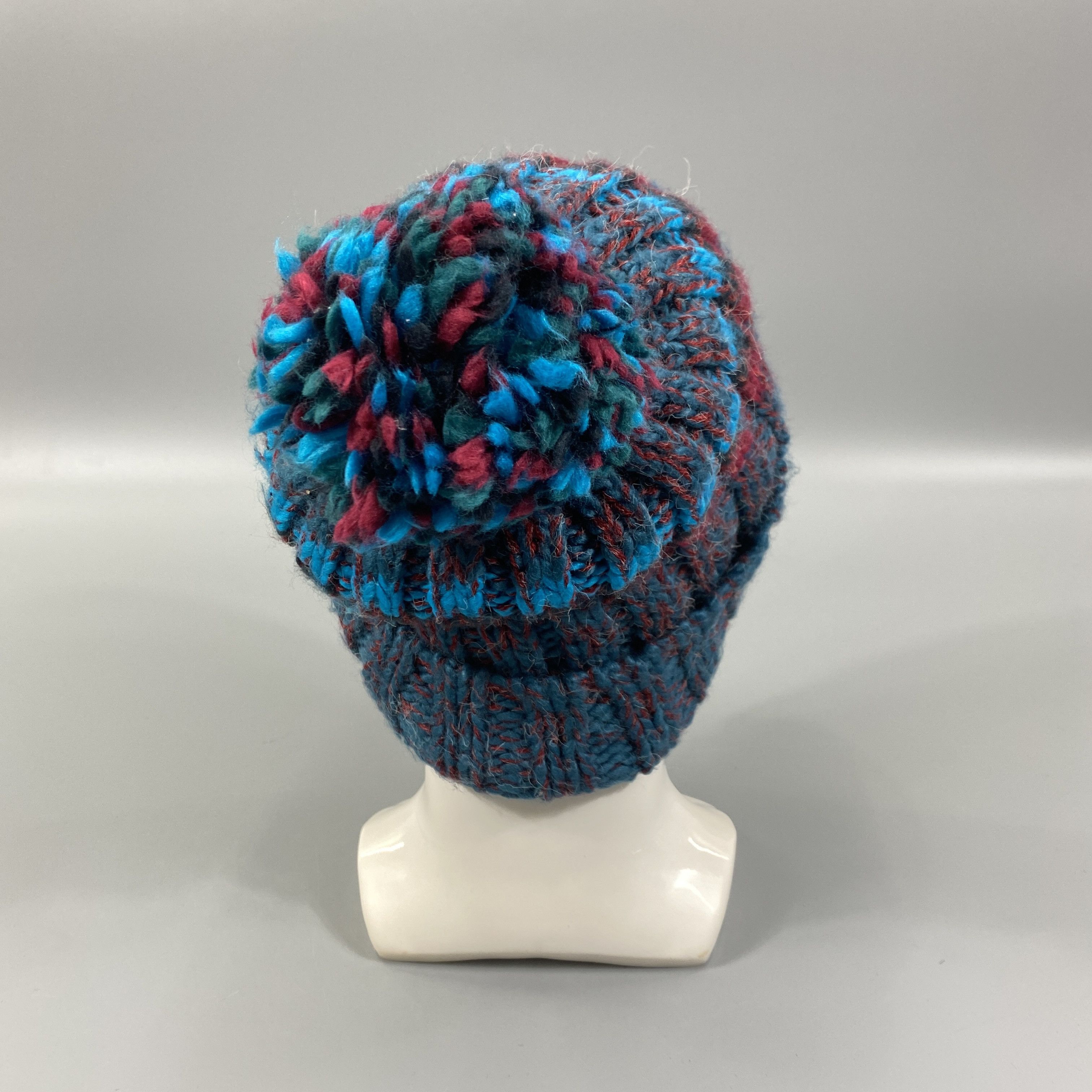 Japanese Brand Knitted Multicolor Beanie Hats Pom Pom -BN1051 Size ONE SIZE - 3 Thumbnail