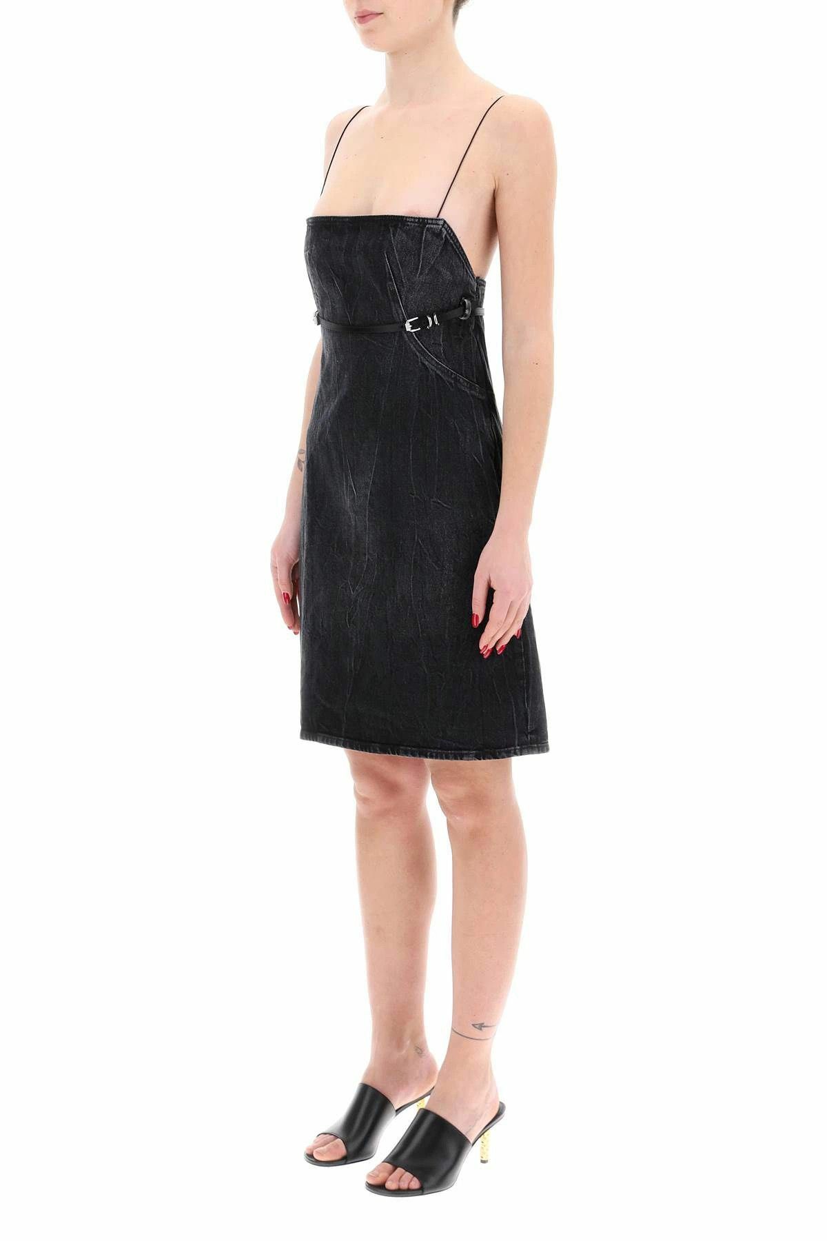 Givenchy o1y0925 Denim Mini Dress in Black Size S / US 4 / IT 40 - 5 Thumbnail