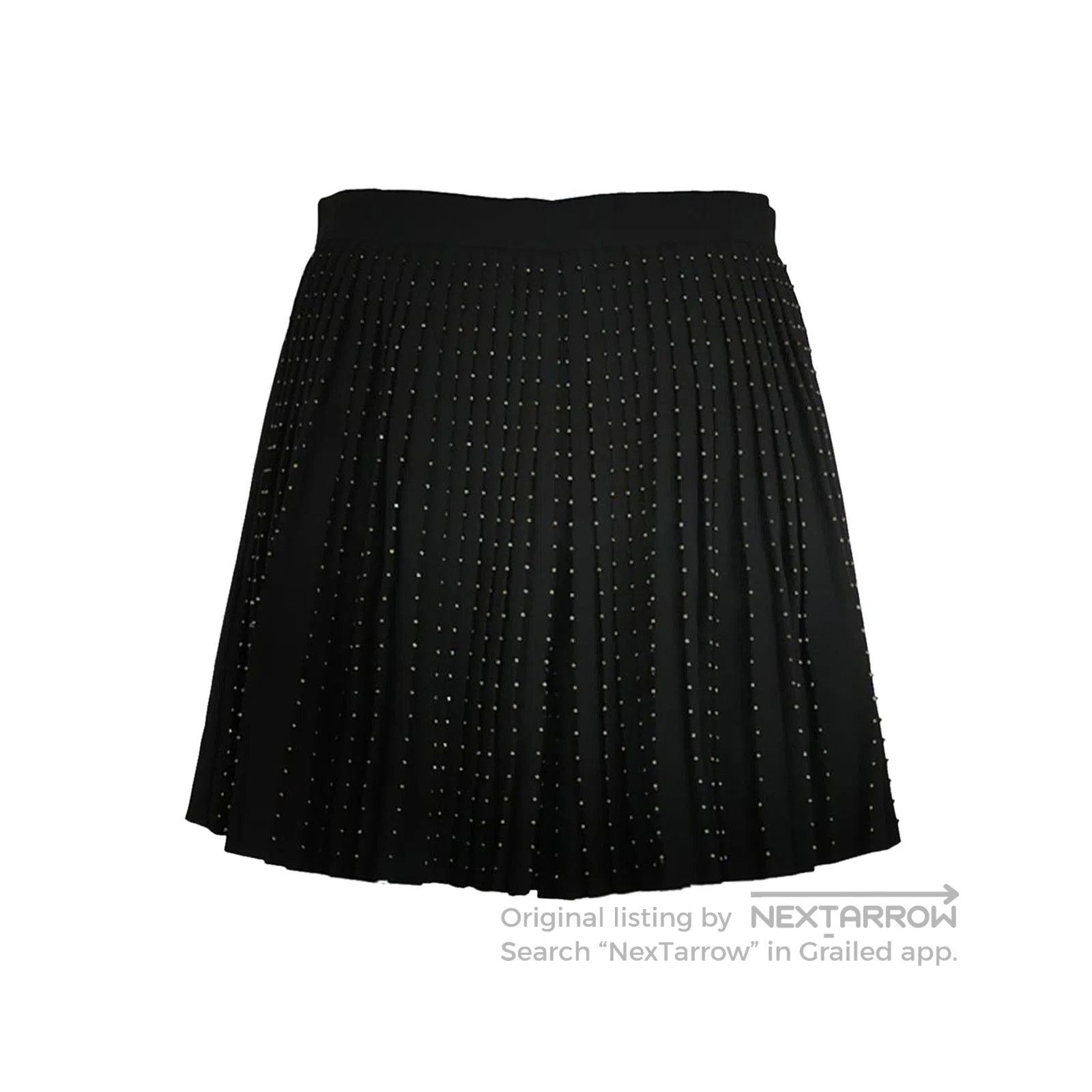 Saint Laurent Black Pleated Studded Skirt S/36.