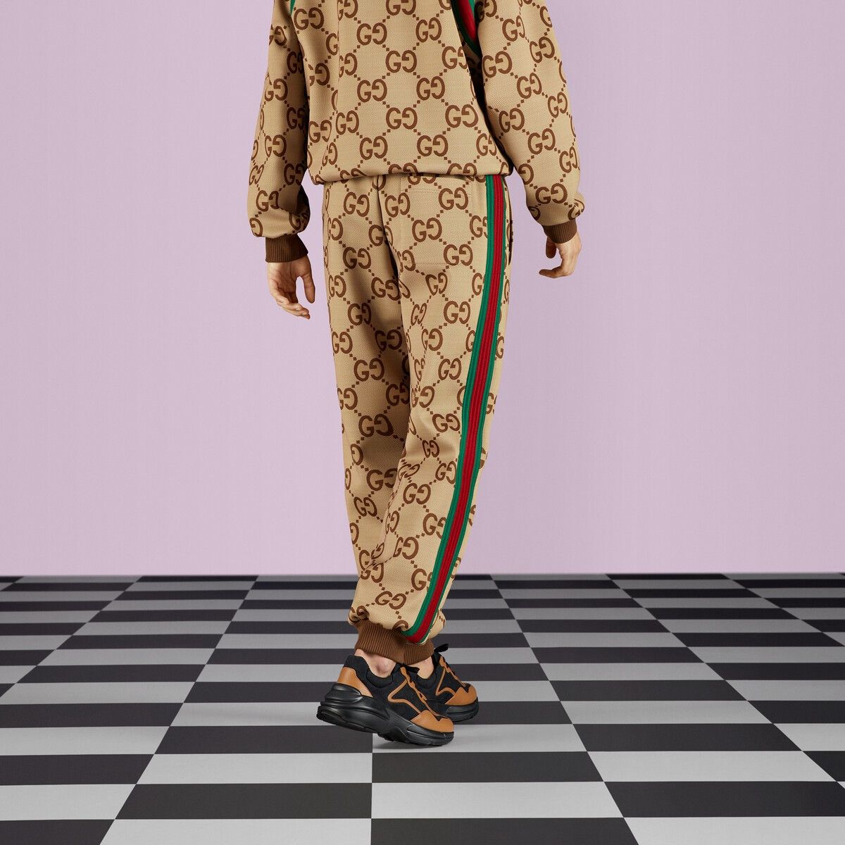 Gucci o1s1wg110725 Jumbo GG Jogging Pant With Web in Multicolor Size US 26 / EU 42 - 6 Thumbnail