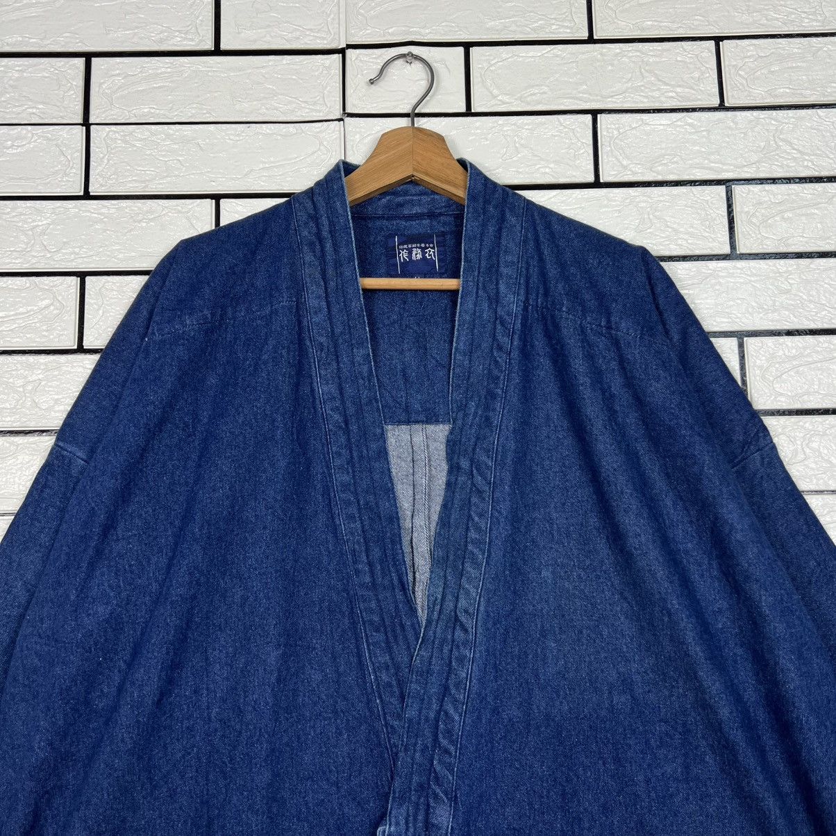 Japanese Brand Vintage KIMONO Blue Indigo Denim Hanten Jacket #4053-C184 Size US L / EU 52-54 / 3 - 2 Thumbnail