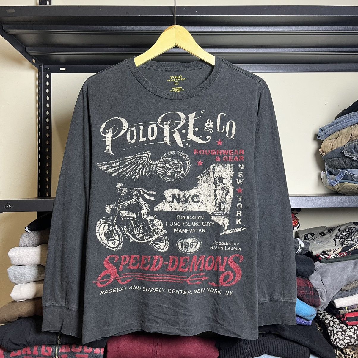 Vintage Polo Ralph Lauren Speed Demons LS Tee – Rare Graphic Size US L / EU 52-54 / 3 - 1 Thumbnail