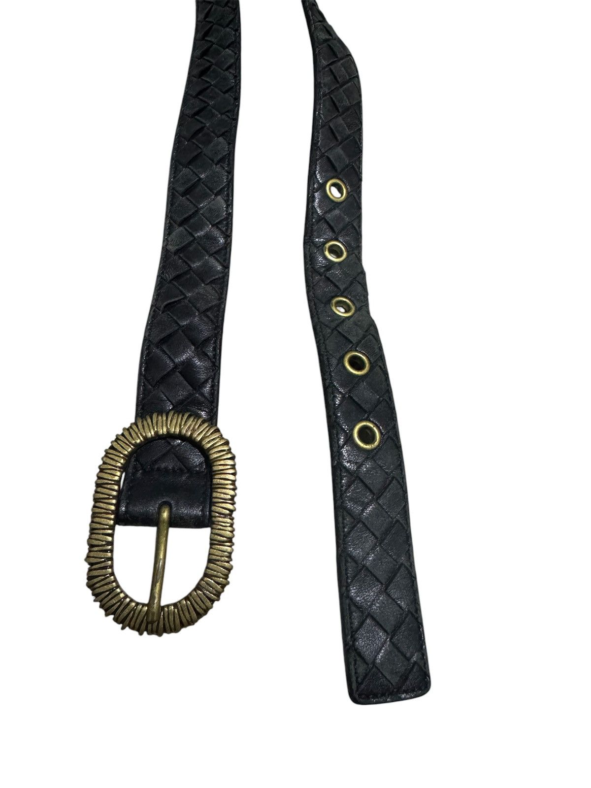 Bottega Veneta × Vintage Vtg Bottega Veneta Kalimero Intrecciato Woven Belt Size ONE SIZE - 1 Thumbnail
