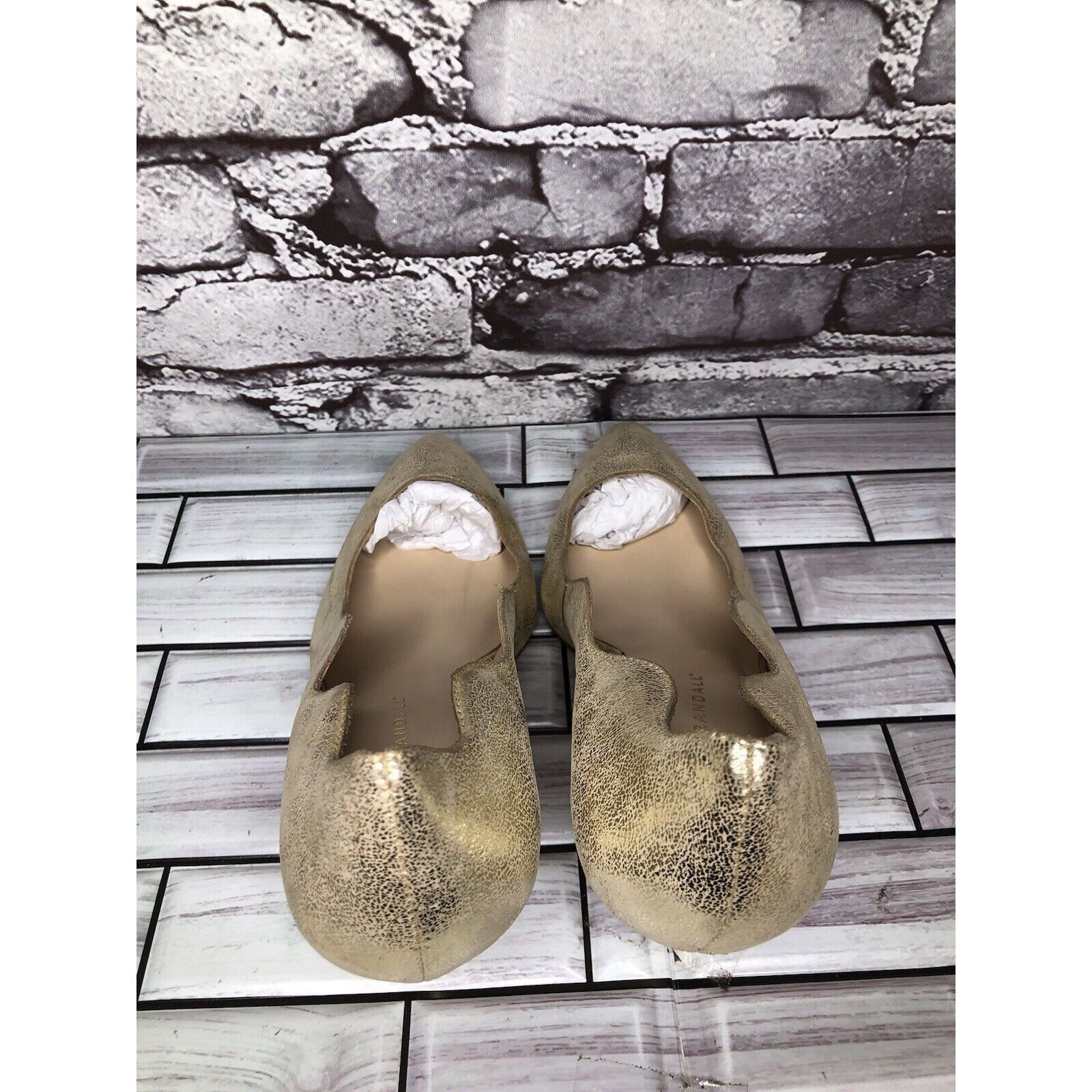 Loeffler Randall Loeffler Randall Gold Leather Shimmer Pointed Toe High Heels Size US 9 / IT 39 - 6 Thumbnail