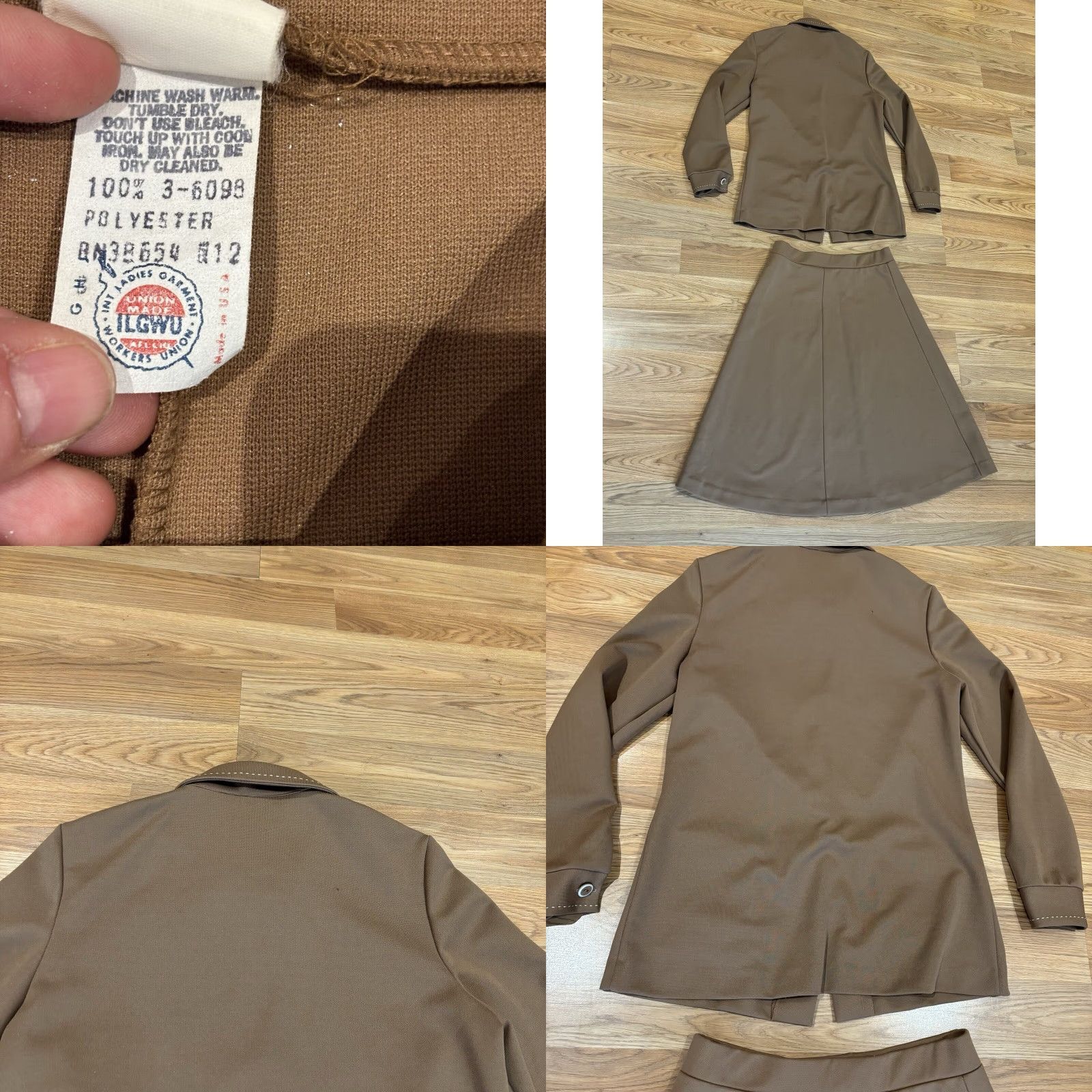 Vintage VINTAGE Union Made Brown Jacket Skirt Set Two Piece Workwear Office Size 12 Size 34" / US 12 / IT 48 - 9 Thumbnail