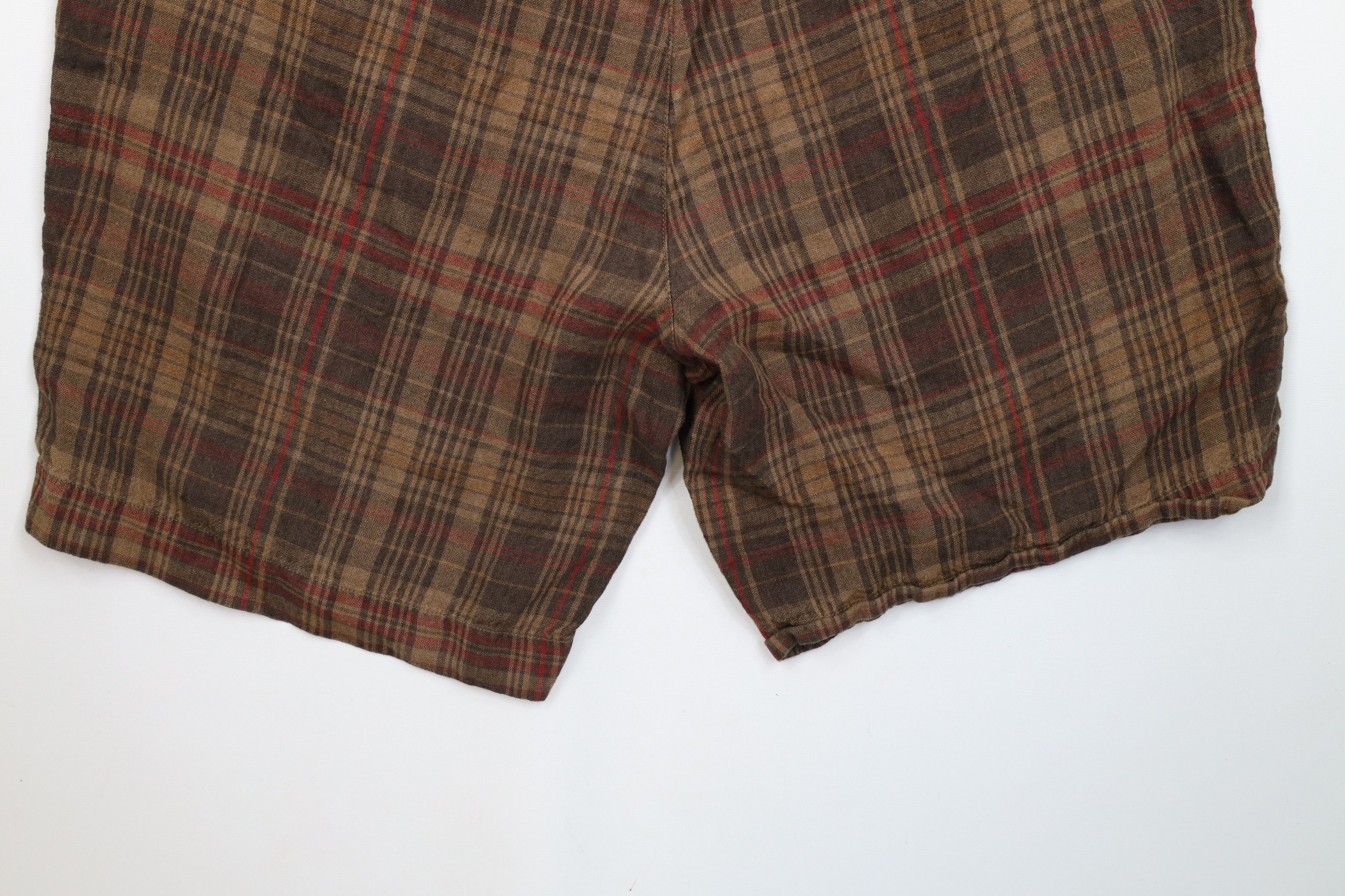 Vintage Vintage 90s Streetwear Linen Golfing Chino Shorts Plaid Size US 38 / EU 54 - 11 Thumbnail