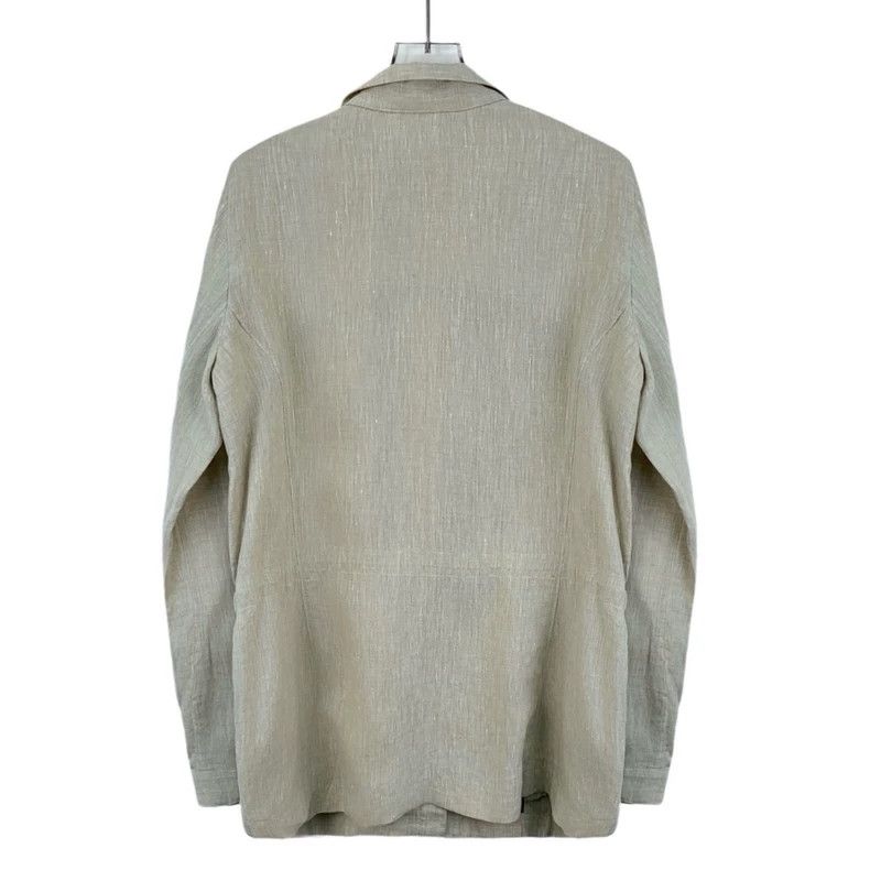 Loro Piana LORO PIANA Khaki multi-pocket linen long sleeve traveler j Size L / US 10 / IT 46 - 2 Thumbnail