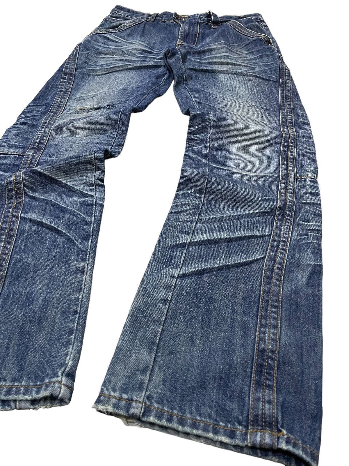 GOSTAR DE FUGA Vintage Soda Slanted Flat Seam 3D Claw Mark Loose Jeans Size US 31 - 11 Thumbnail