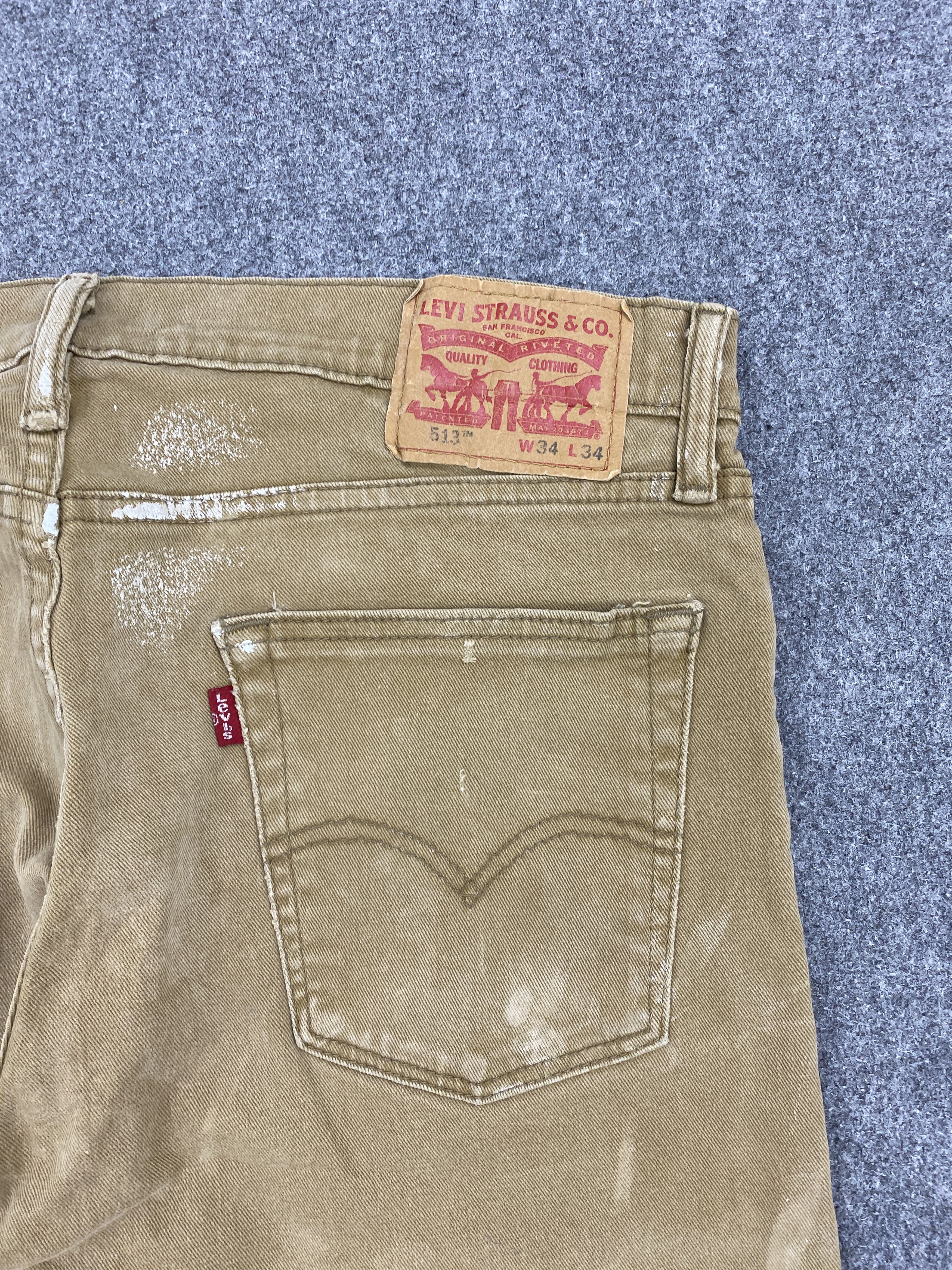Levi's × Vintage Splatter Paint Vintage Levis 513 Brown Jeans Size US 34 / EU 50 - 15 Thumbnail